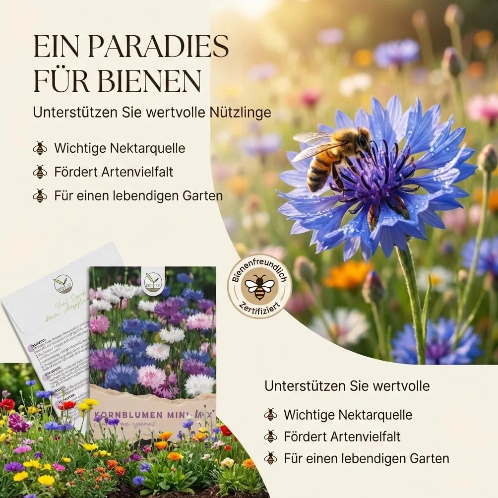 Semillas de aciano Centaurea cyanus Mini Mix 1000 grano 50 cm flores luminosas largo tiempo floración