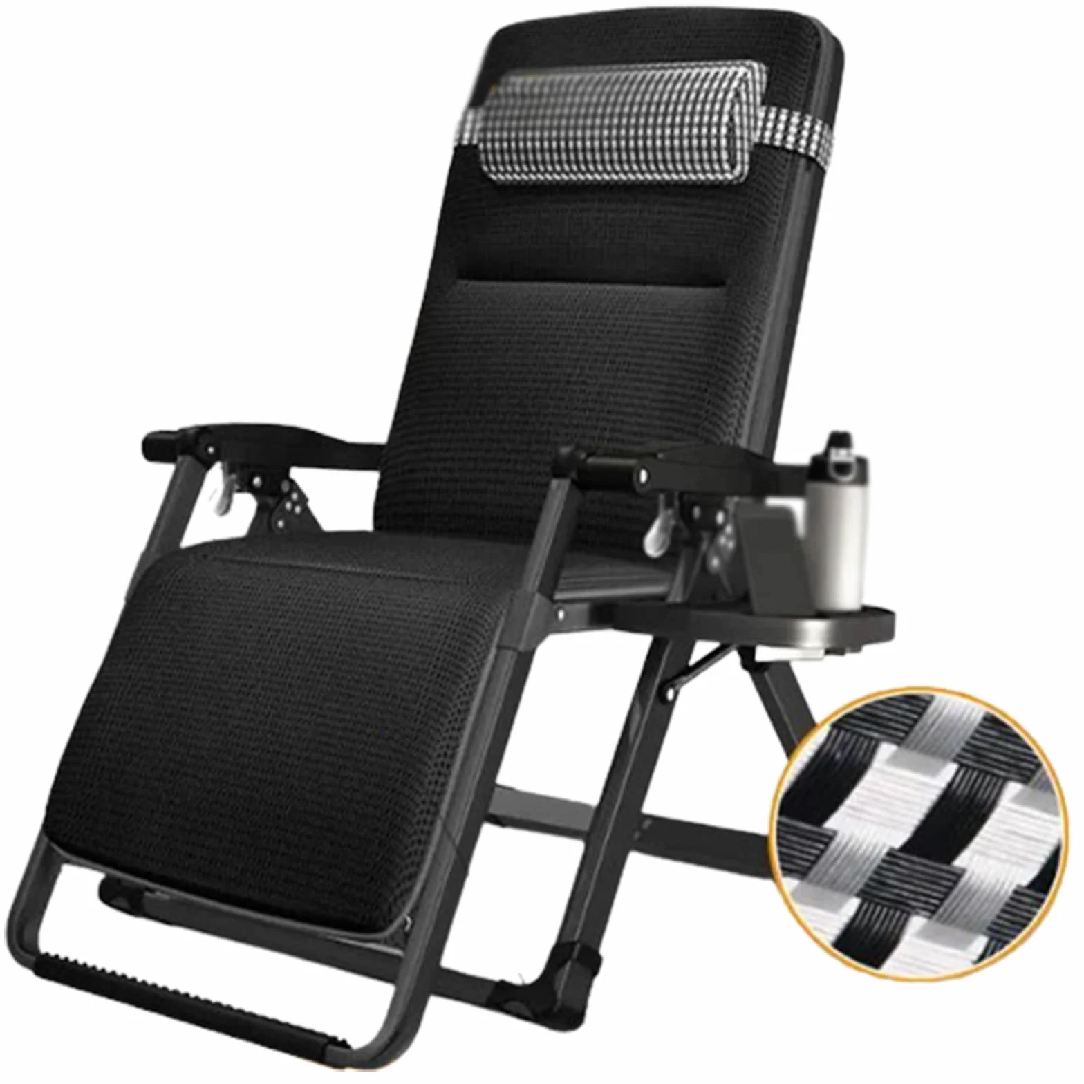 Sillas de Gravedad Cero Plegables Ajustables Sillas de Gravedad Cero de Gran tamaño Juego de 2 sillas de salón de Gravedad Cero Ajustables para Interiores y Exteriores Suave.4d Pad