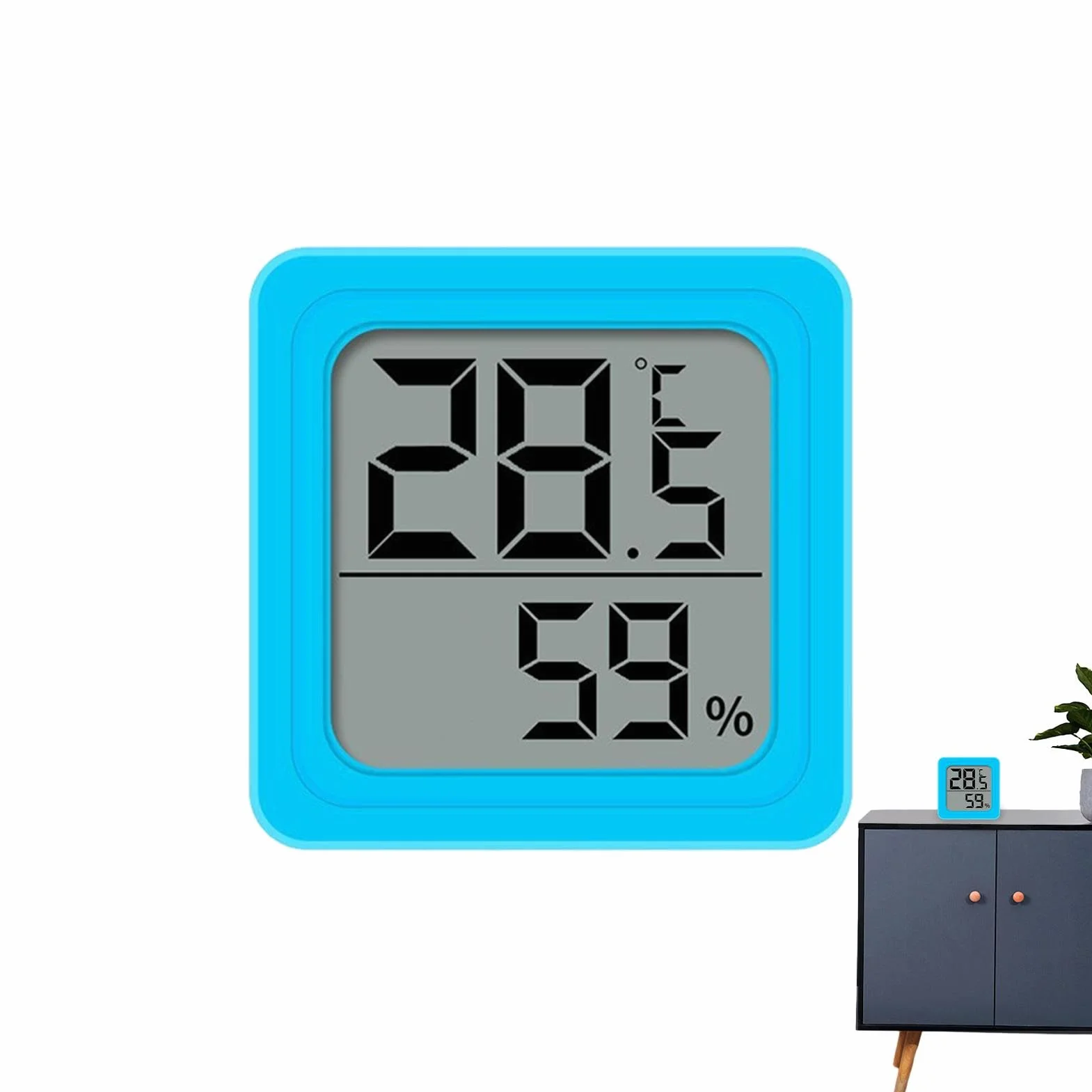 Higrómetro digital para interiores, medidor de humedad con sensor de temperatura de mesa alimentado por batería