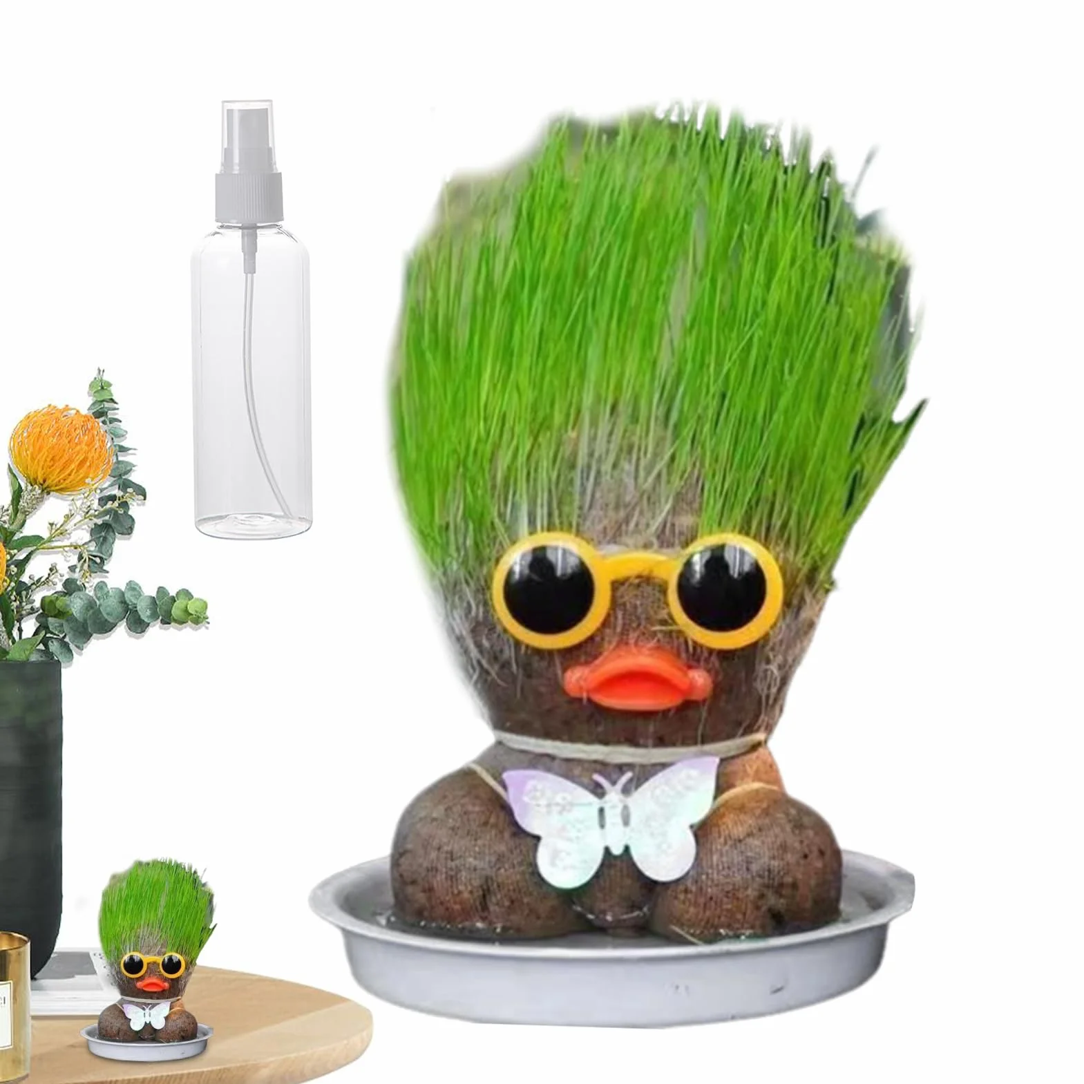 Muñeca De Hierba Kit Para Crecer Su Propio Cabello 10 Cm Decoración Educativa De Plantas