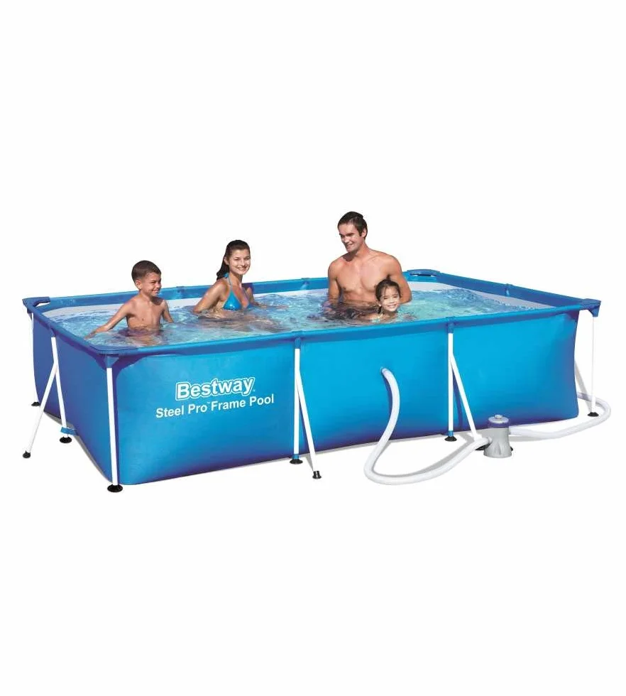 Bestway Piscina Desmontable Tubular Infantil Splash Frame Pool 300 x 201 x 66 cm con Depuradora de Cartucho