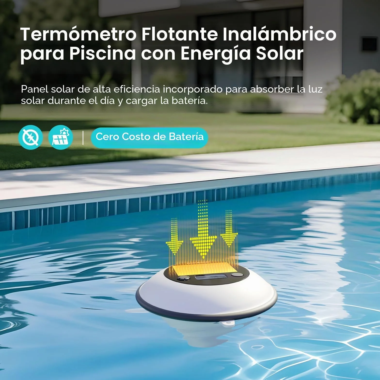Inkbird IBS-P05R Termómetro Piscina Solar con 7 Luz Colorida, IP68, Sensor Automático, Mando a Distancia