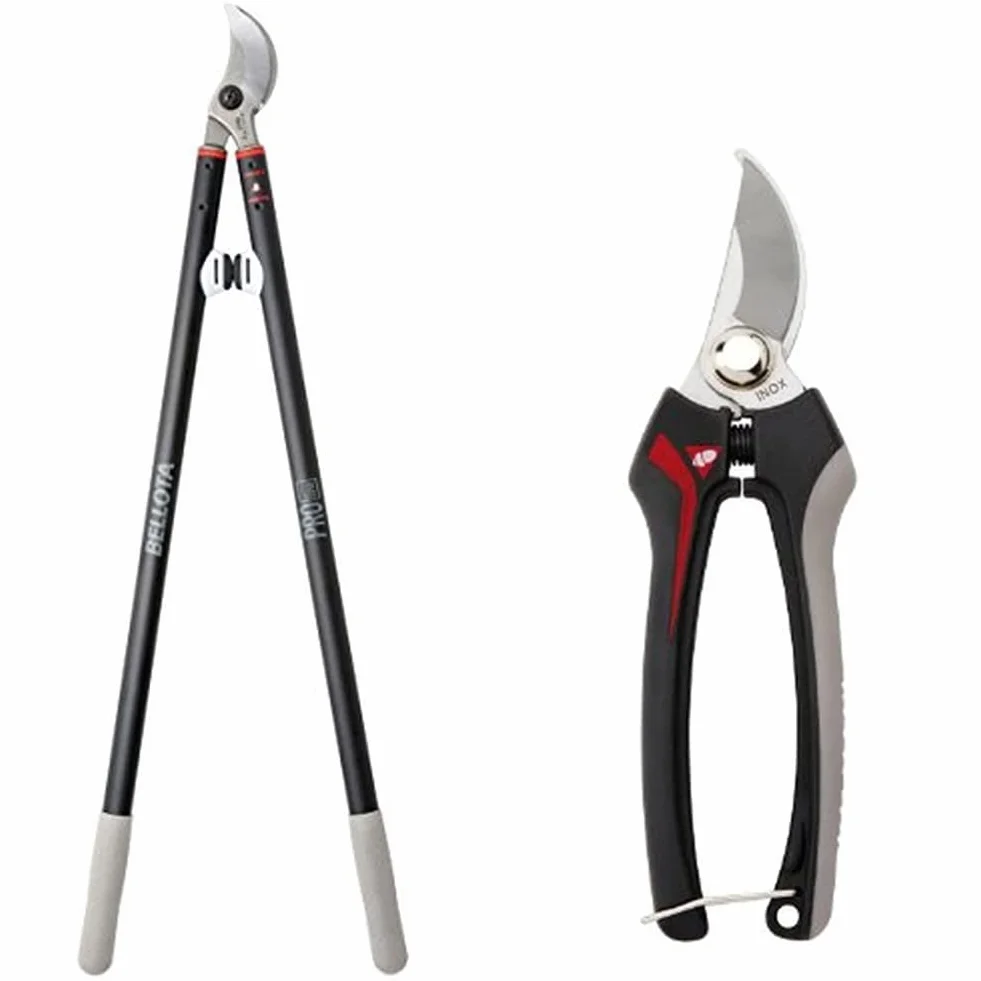Bellota 3580-90 - Tijera de poda frutal de acero con corte hasta 50 mm + 3628 INOX-CE MB - Tijera RECOLECTORA