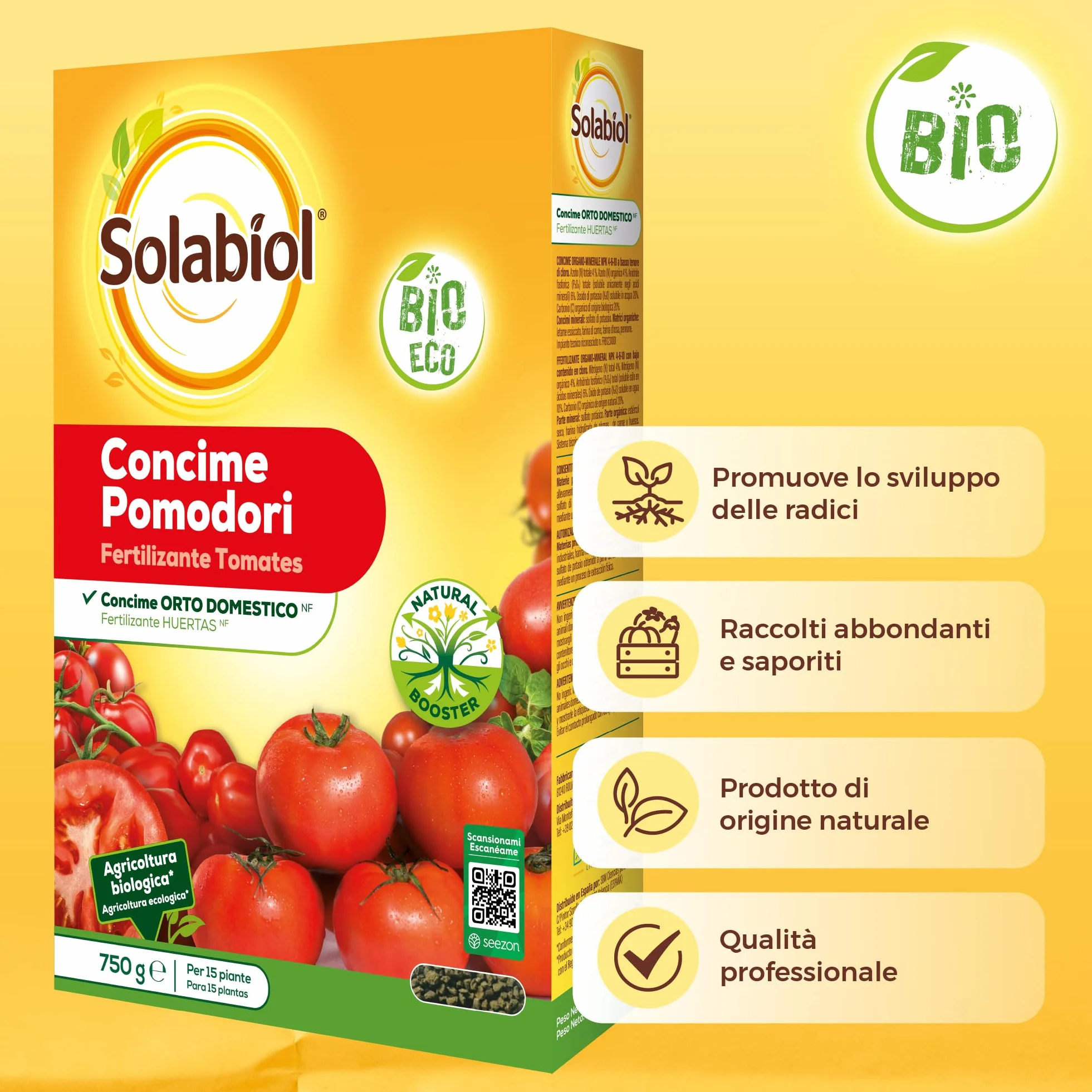 Solabiol Fertilizante tomates 100% orgánicos con estimulador radicular