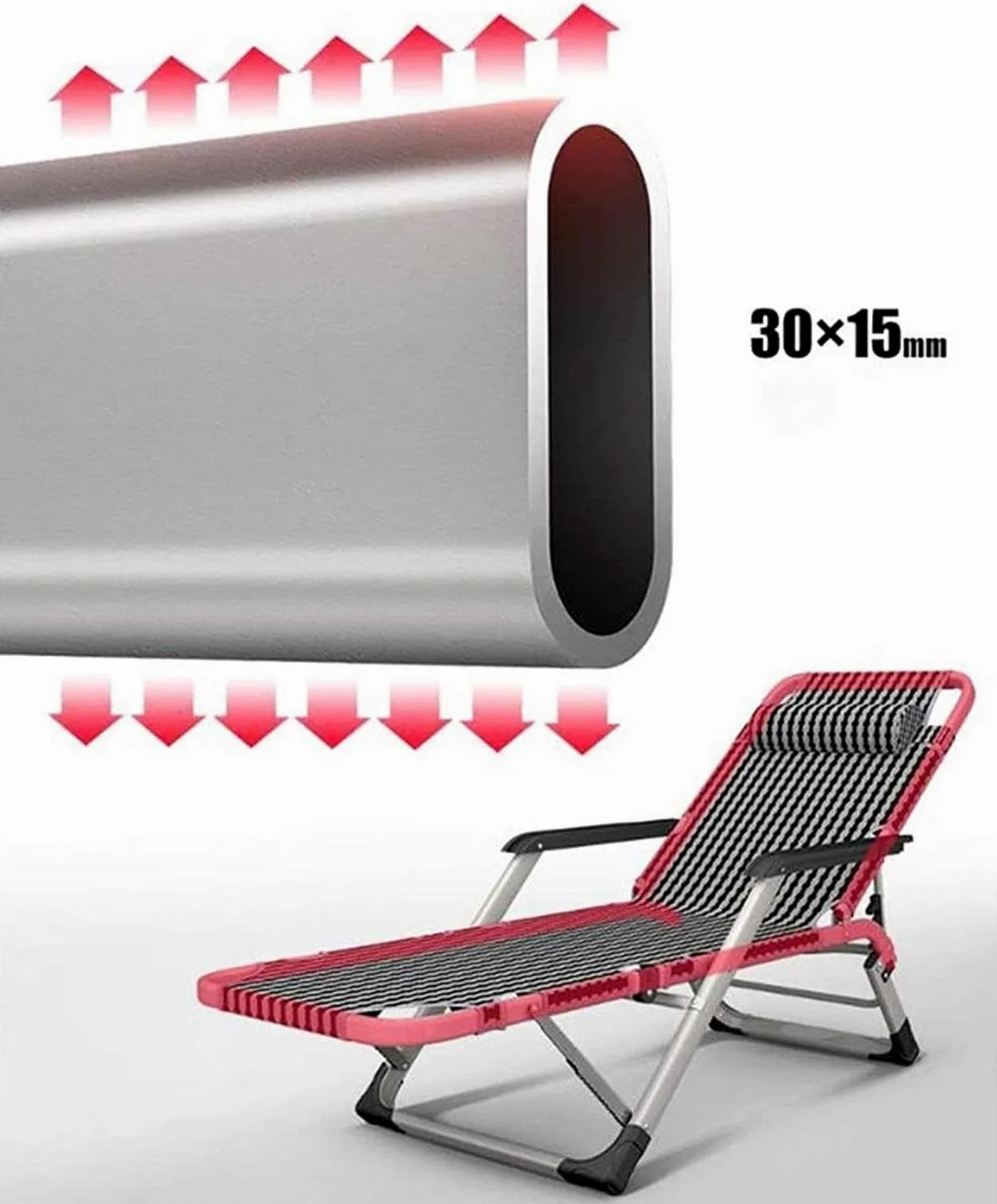 ADITAM Ligero Ligero Tumbona Sillas de jardín Plegables Juego de 2 Silla de Gravedad Cero, Silla reclinable Plegable Gravedad Cero Tumbona de jardín, Oficina Hogar Balcón Siesta Ocio Siesta Gris Fo