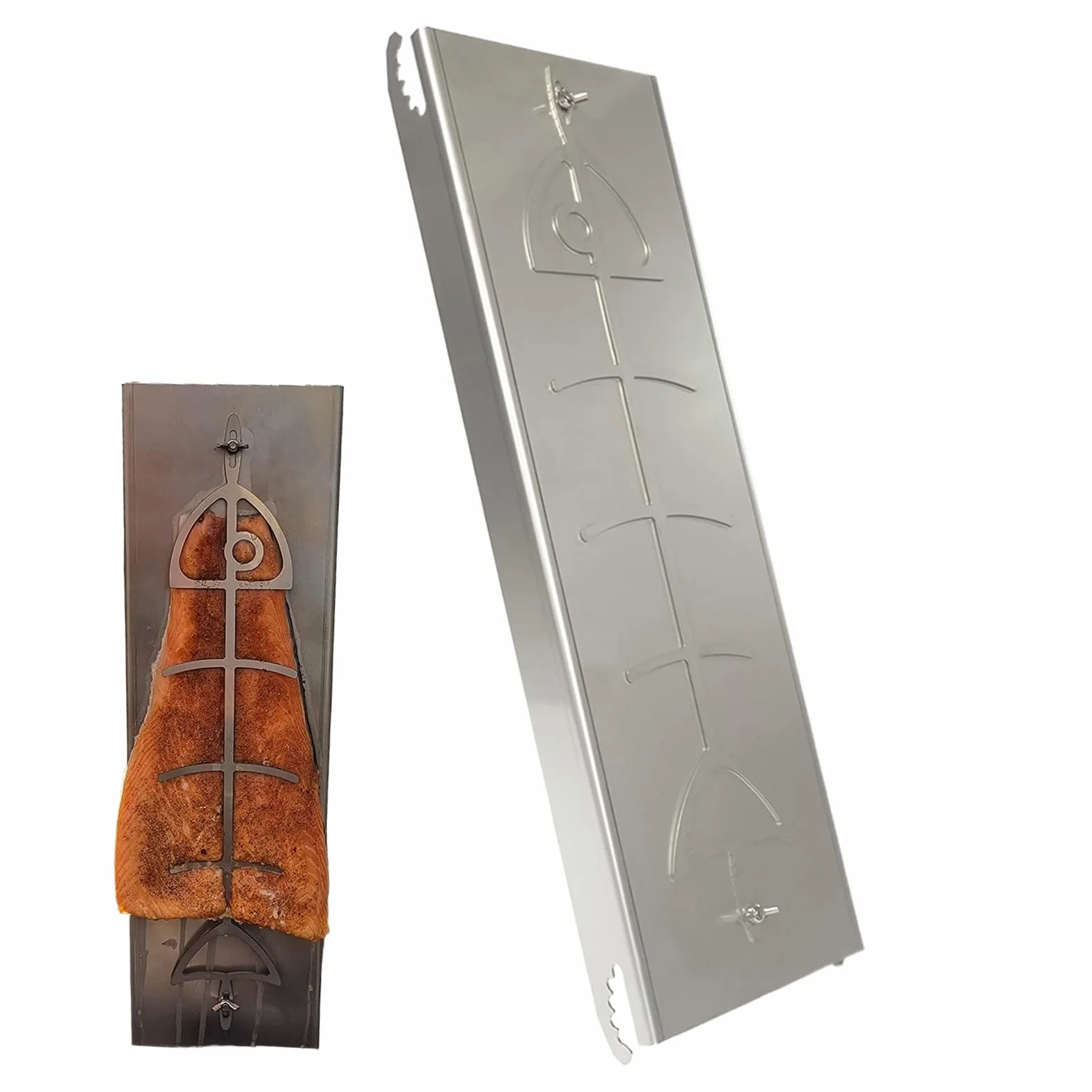 Soporte Para Pescado Al Fuego En Acero Inoxidable Suave | Utensilio Plano para Salmón y Pescado Accesorio de barbacoa de pesca, picnic y jardín