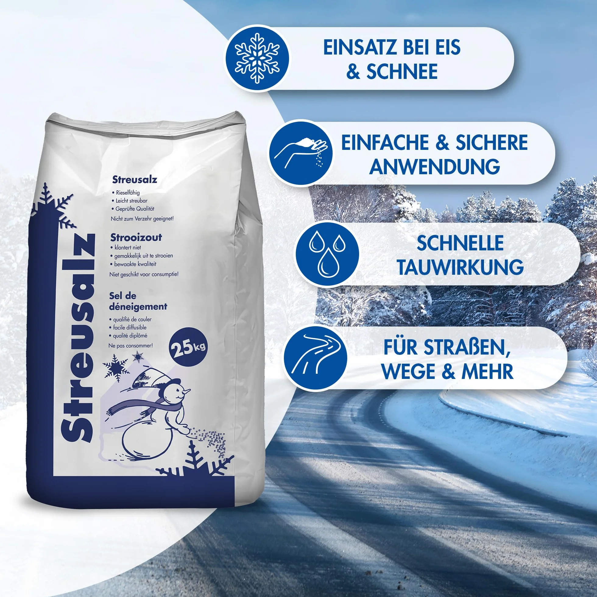 Sal para deshielo HAMANN 25 kg efecto prolongado
