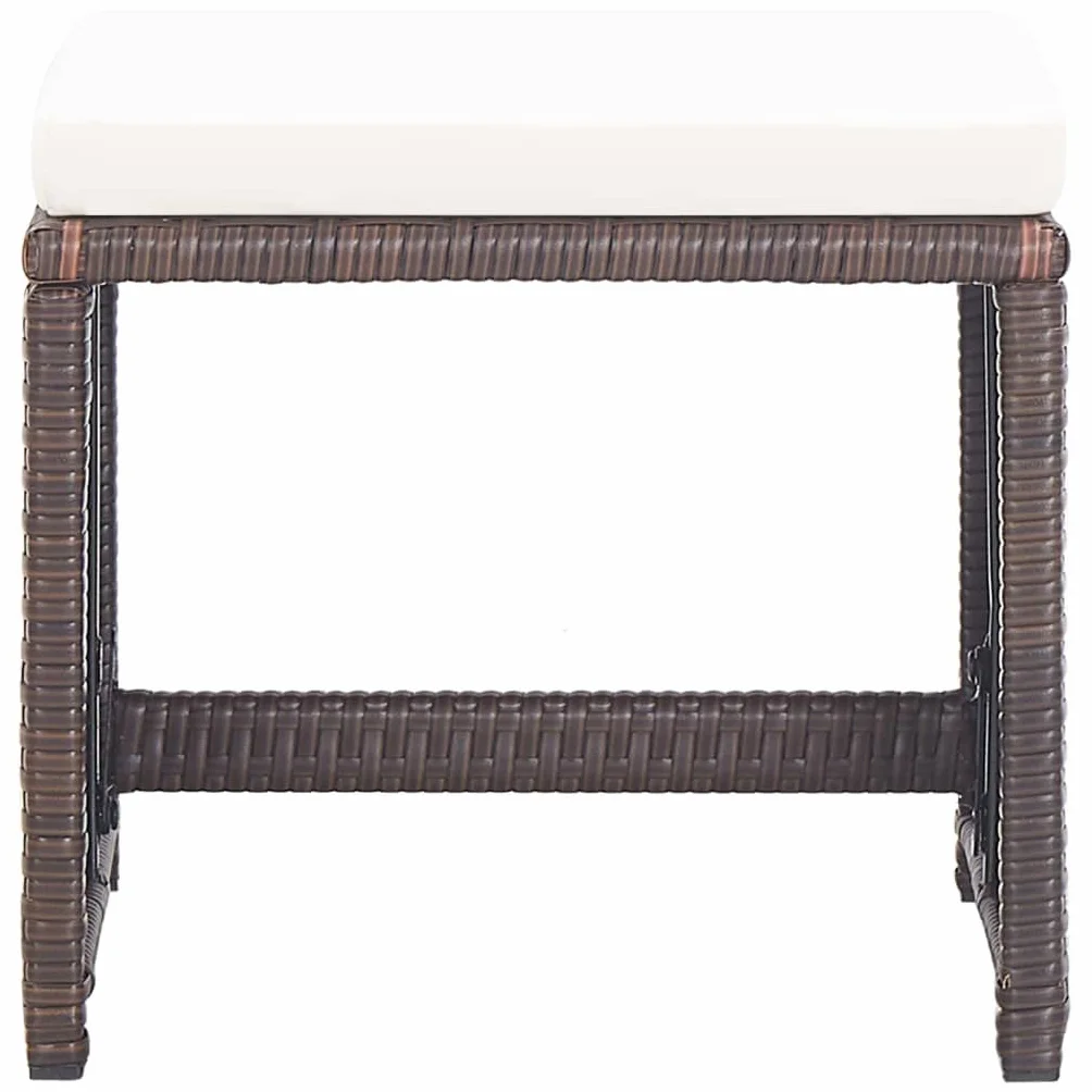 vidaXL 2 Taburetes de Jardín con Cojines Silla Exterior Ratán Sintético Marrón
