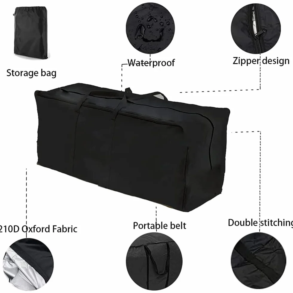 Bolsa de Almacenamiento Grande 210D Tela Oxford Funda Cojín para Muebles 122x39x55cm
