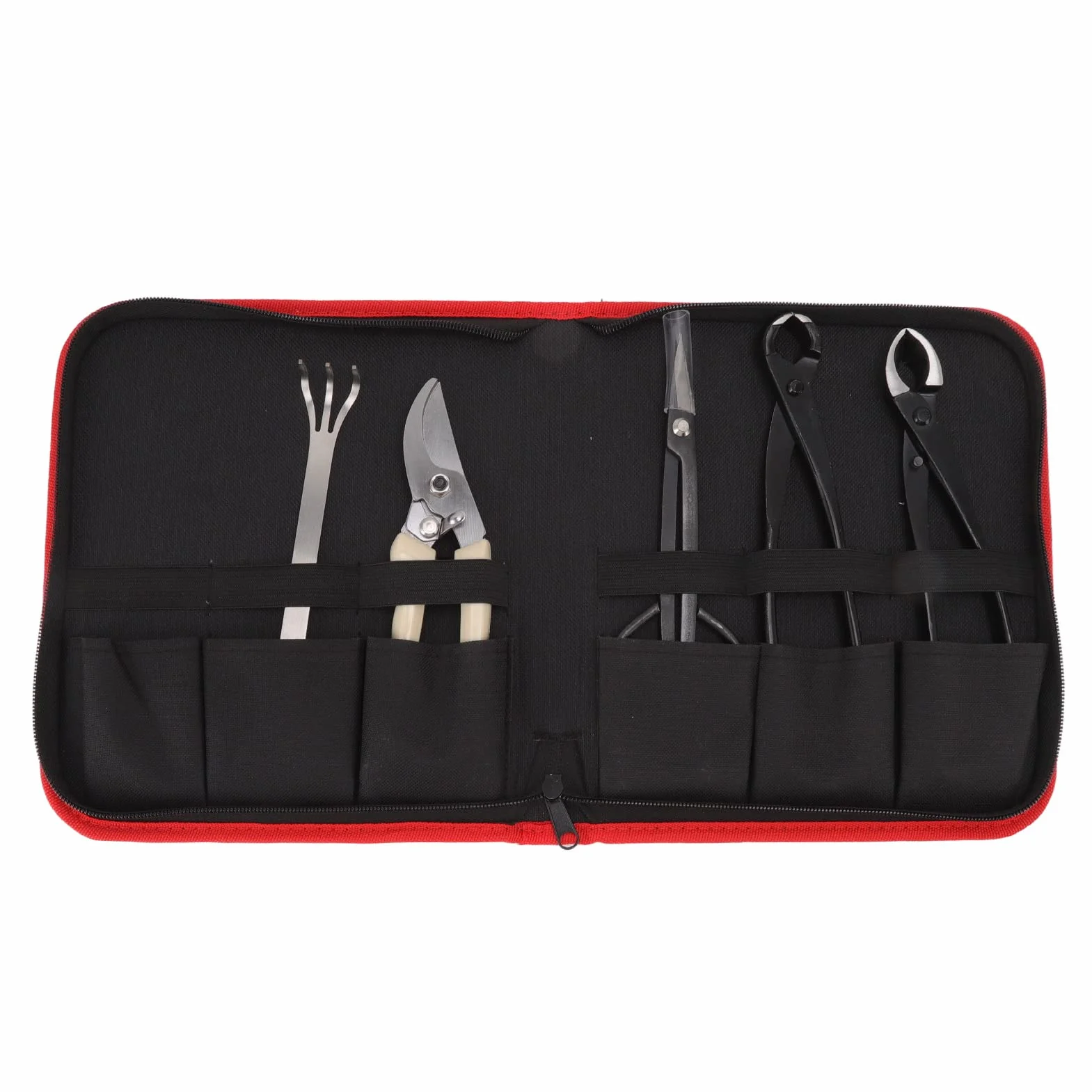 Kit de Herramientas Bonsai, Kit de Herramientas de Jardín Cerraduras de Seguridad 5 Piezas Cortador de Ramas Tijeras de Podar Rastrillo de Acero Inoxidable para Plantas