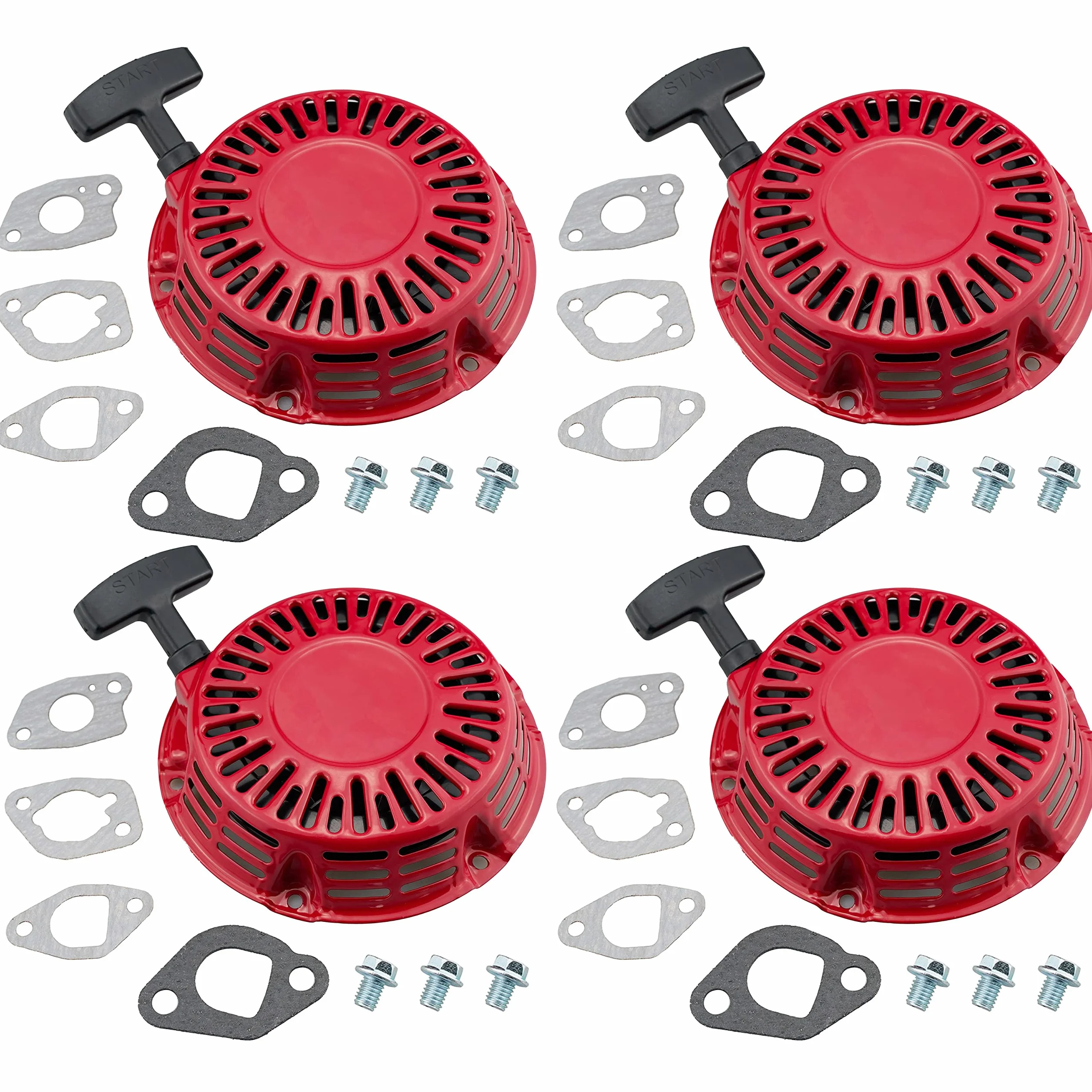 JJing Paquete de 4 conjuntos de arranque de retroceso para Honda GX120 GX160 GX200 GX140 Harbor Freight 212 173 R210 Motor Go Kart Champion 163cc 196cc 208cc Generador de motor y equipo de potencia
