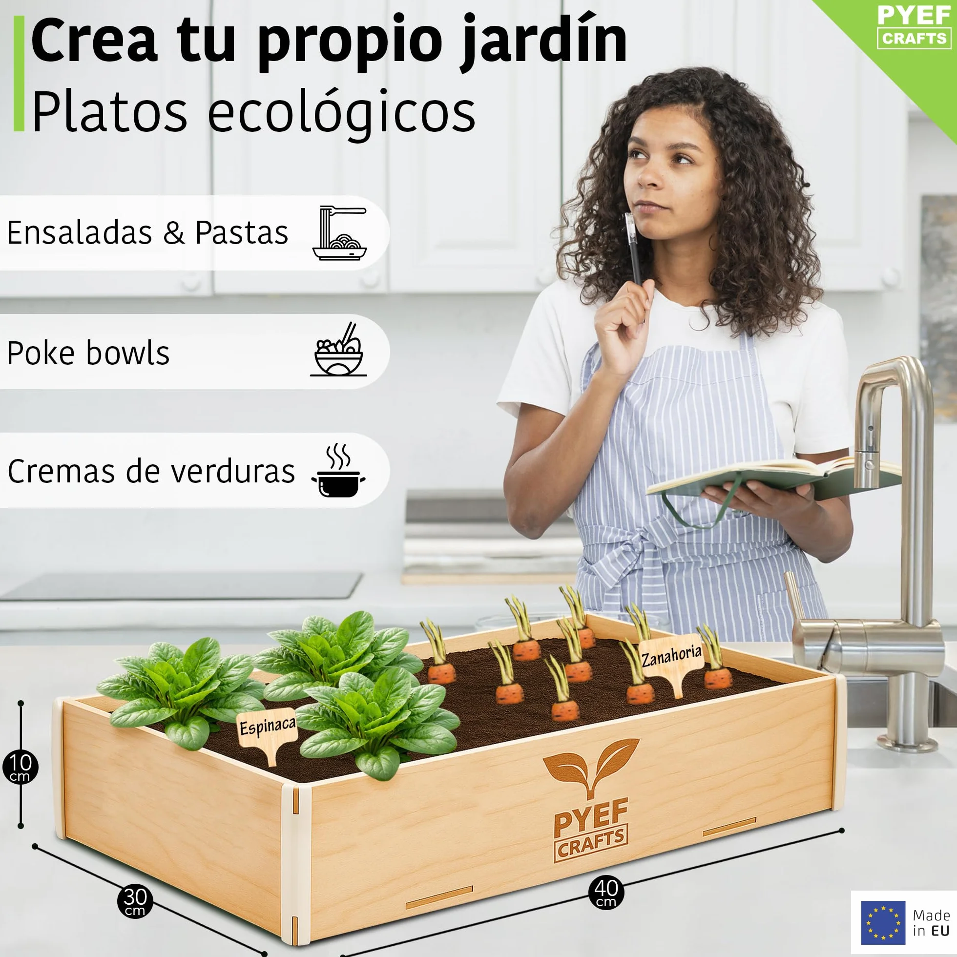 Kit Cultivo XL Huerto Urbano Huerta en Terraza Ecológico con 4 Tipos de Semillas