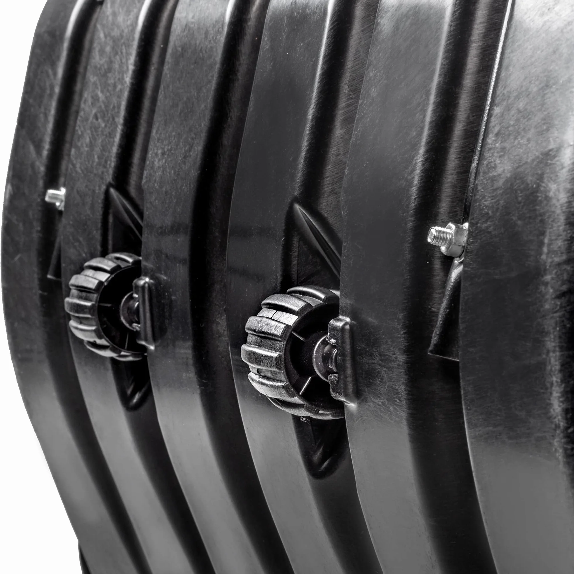 KADAX Pala quitanieves con borde de perfil de aluminio, ruedas, mango de metal, hoja de plástico, negro