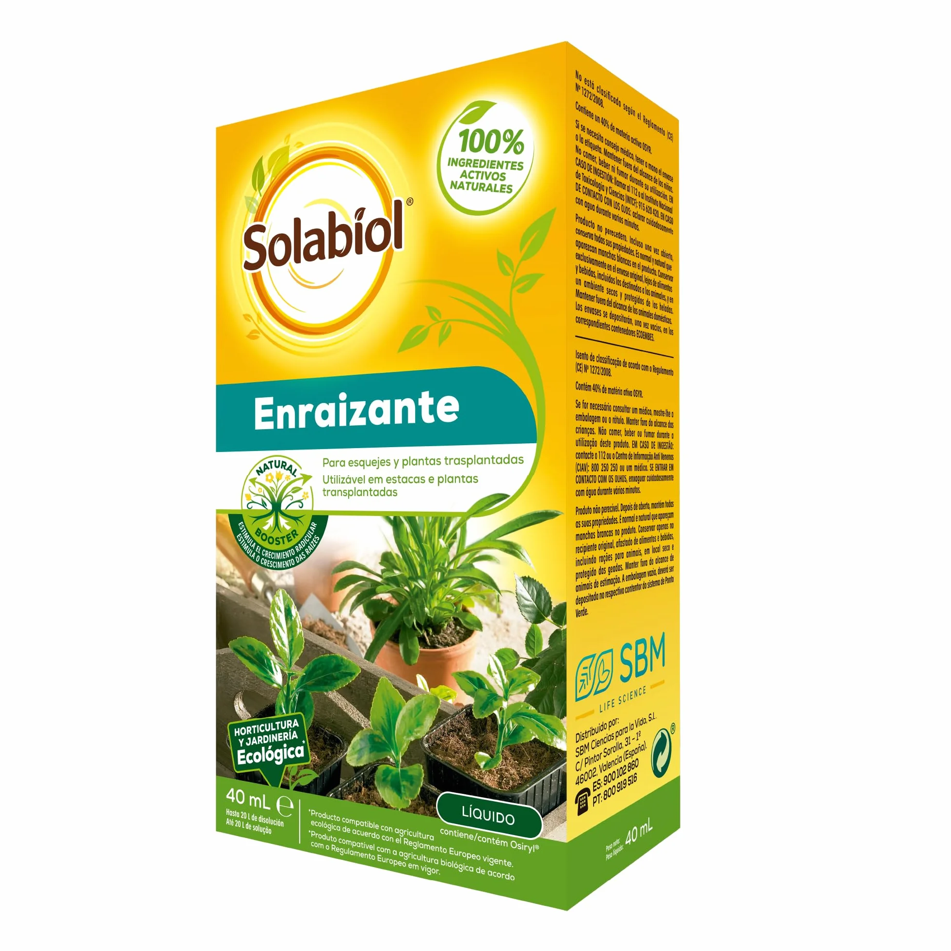 Solabiol Enraizante líquido orgánico para esquejes y plantas trasplantadas