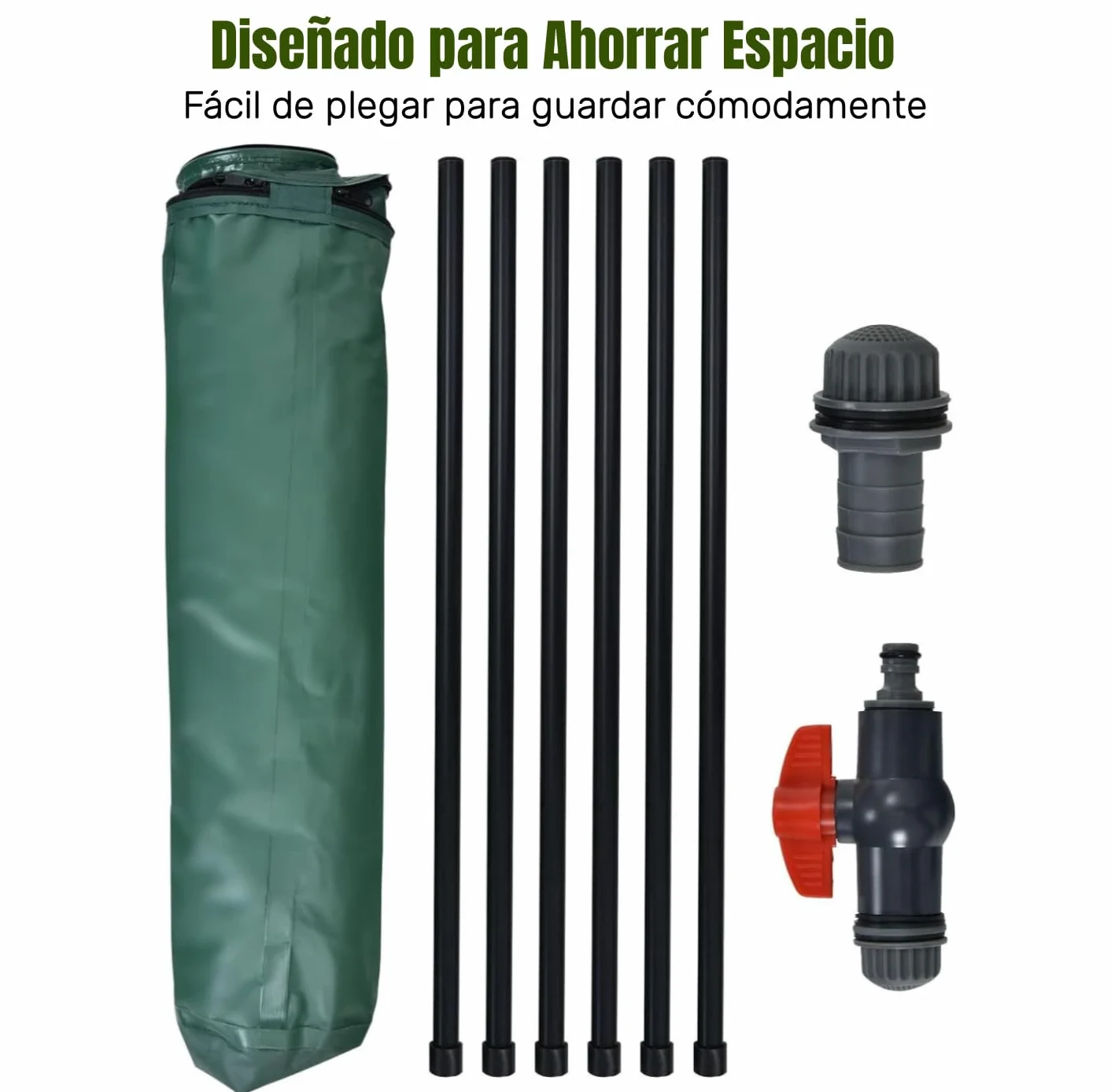 GOPLUS Barril de Lluvia Plegable 225 L Depósito Agua con Grifo Válvula Drenaje Filtro Tanque Recogida Agua Lluvia Riego Jardín