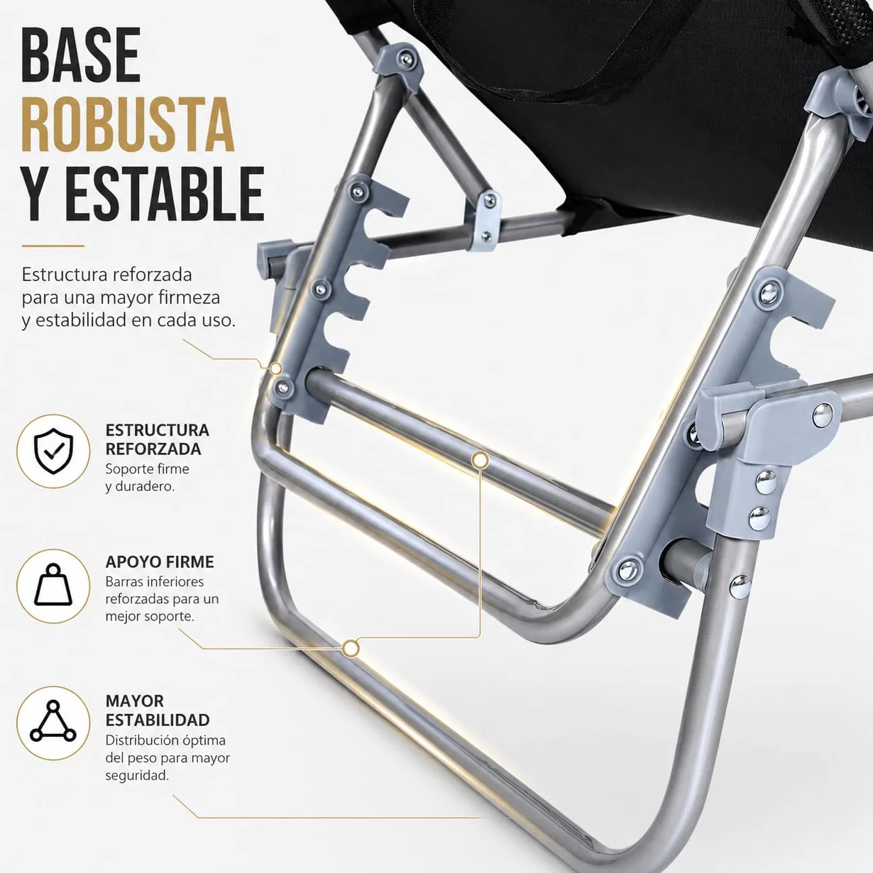 T-LOVENDO.ES Pack de 2 Tumbonas de Playa Reclinables con Parasol Ajustable, Plegables, Aluminio Ligero
