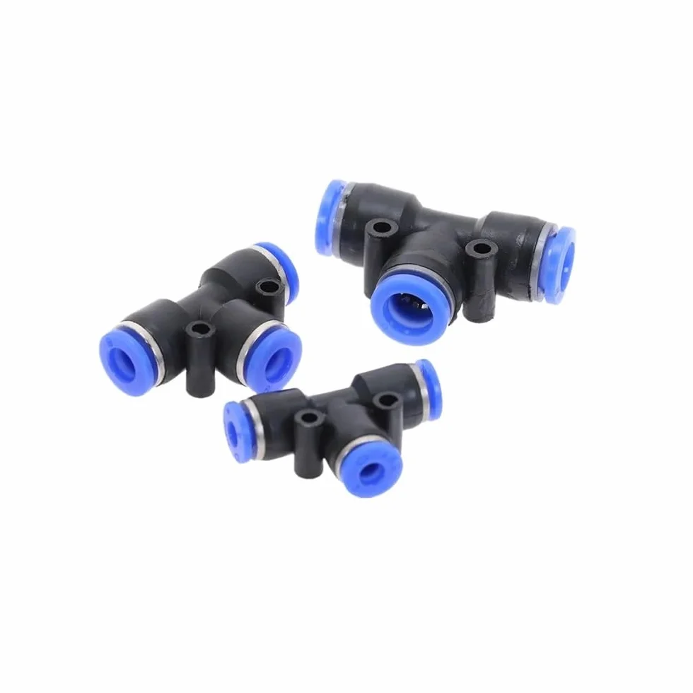 100pcs 50pcs PE Pneumatic Fittings Fitting T Type 3-Way for 4mm 6mm 8mm 10mm Tee Tube Quick Connector Slip Lock(10mm(100pcs))