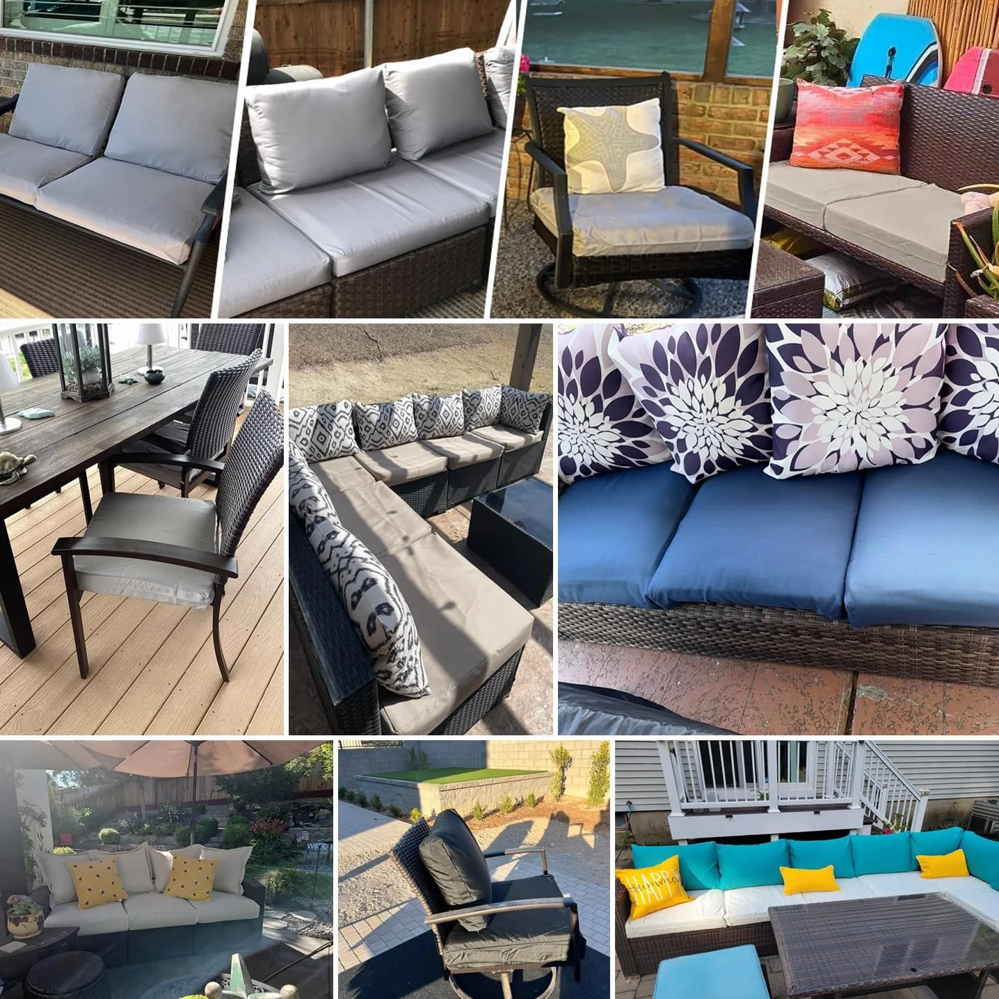 Funda de Cojín de Asiento Sofá Impermeable para Jardín Exterior con Cremallera 60x60x8cm Verde