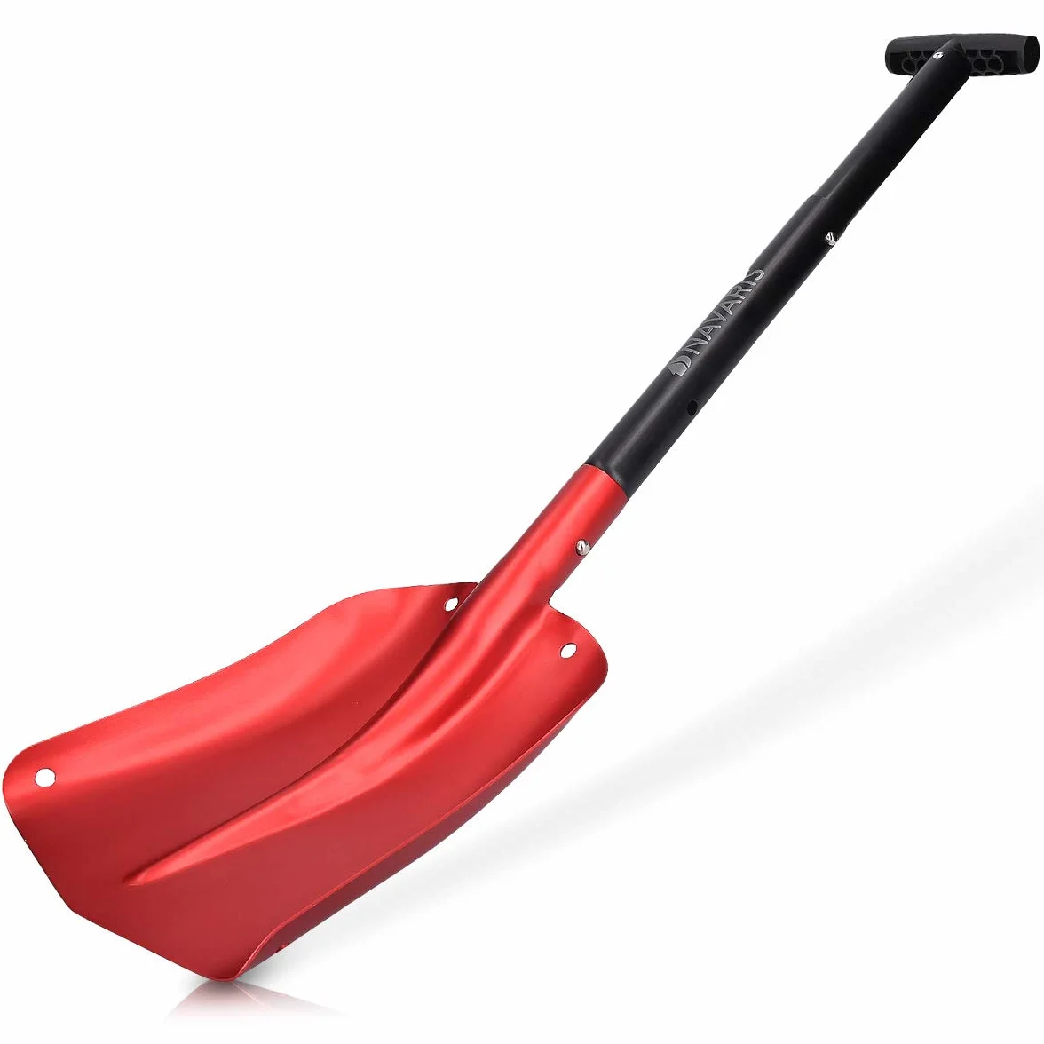 Navaris Pala de Nieve Plegable Quitanieves 80CM Aluminio Rojo y Negro