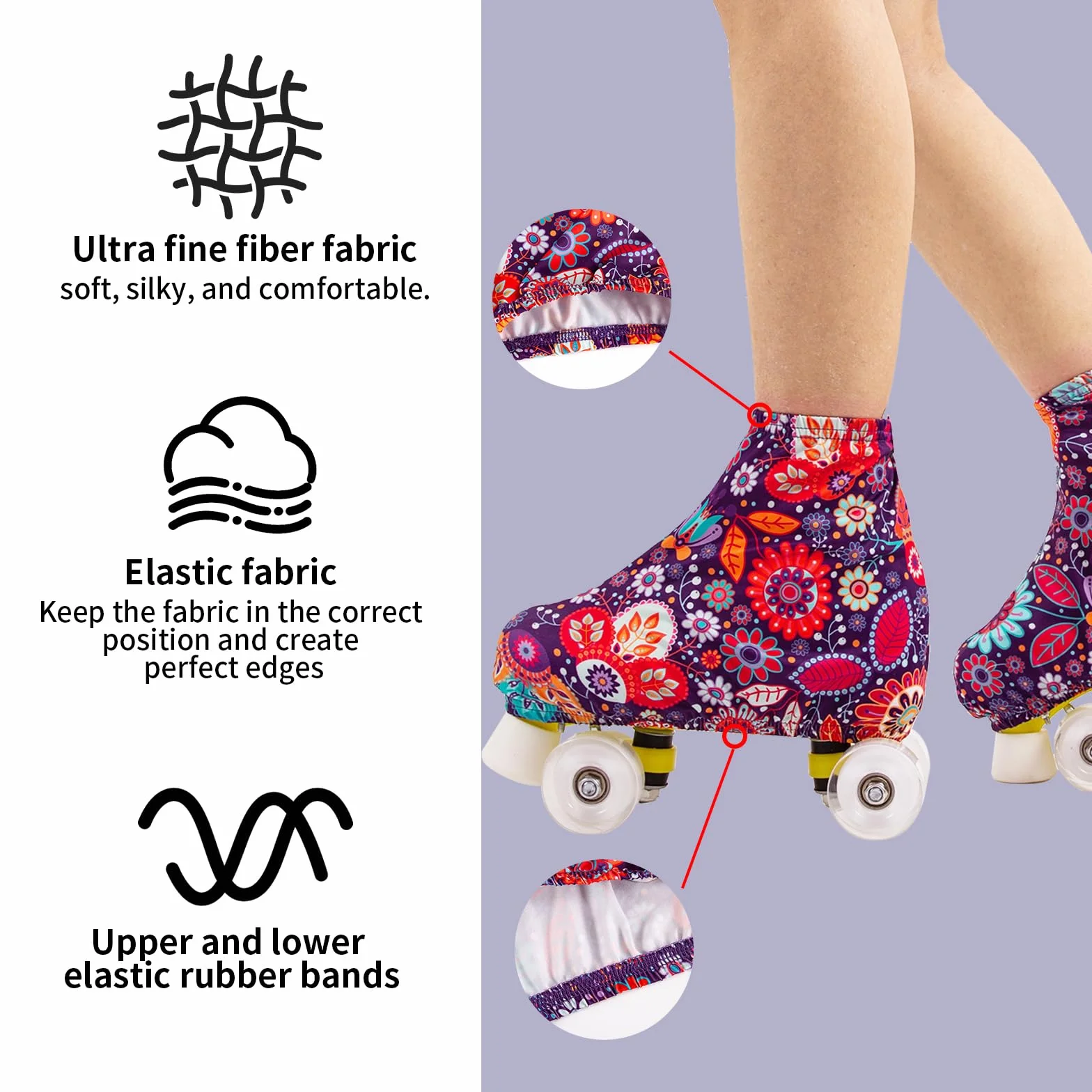 Funda elástica para Patines de Hielo Cubiertas Patinaje Artístico Patines Linea Niños Adultos