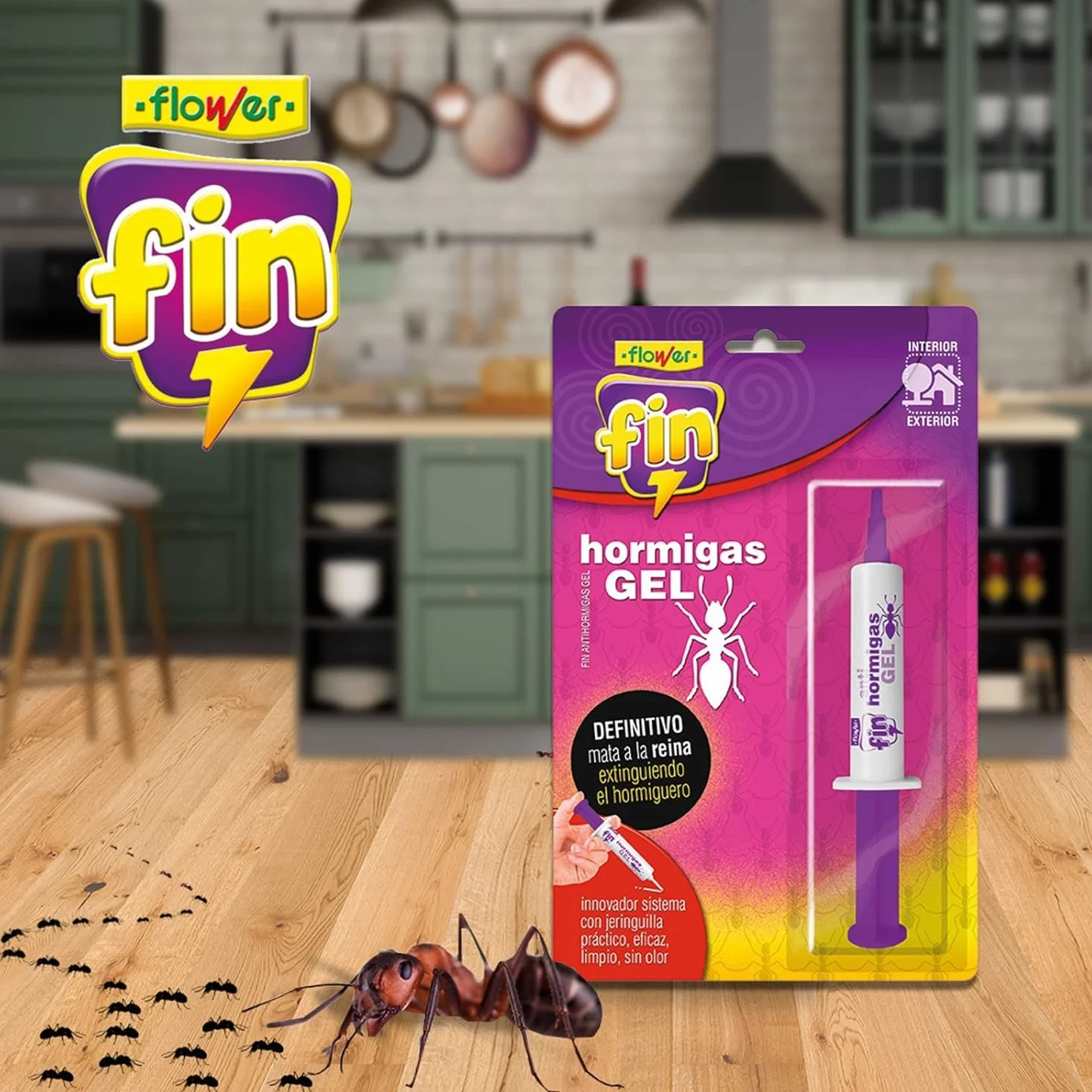 Insecticida Antihormigas en Jeringa 10 gr, Elimina Hormigueros, Cebo Gel