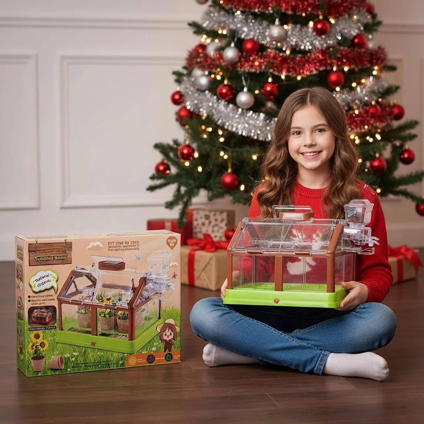 KAHEIGN Kit de Cultivo de Plantas para Niños, Mini Invernadero con Sistema de Riego