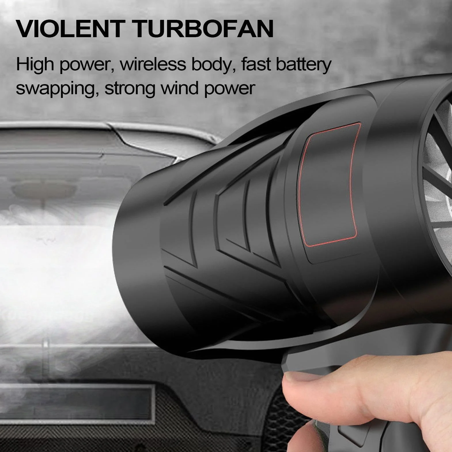 Sopladores para el cuidado del césped, ventilador eléctrico ajustable turbo portátil | Soplador de hojas alimentado por pilas - para patio, nieve, coche, jardín, paisajismo, ventana industrial, al