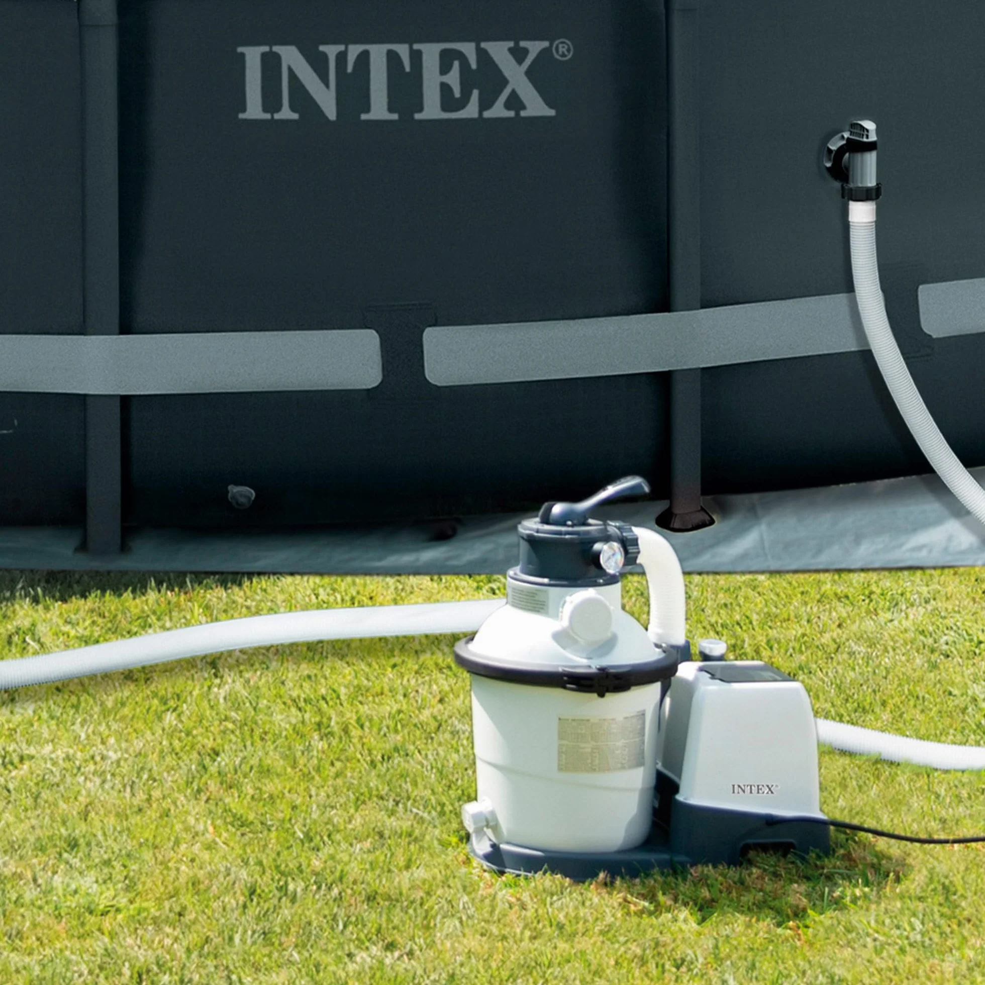 Intex Depuradora de Arena Krystal Clear 3.500 L/H Filtro Piscina Bomba Piscina 4 Funciones