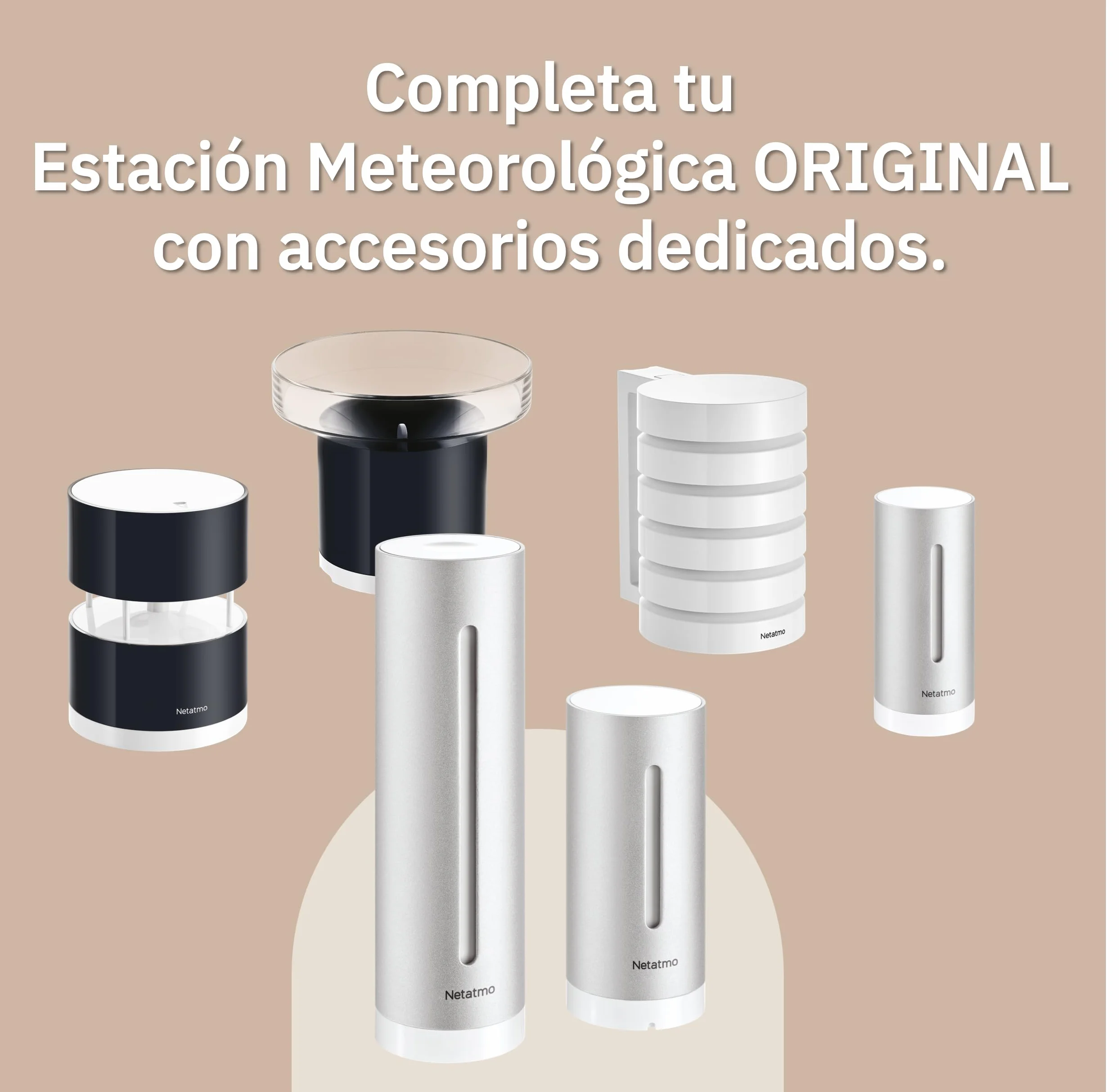 Netatmo Soporte para pluviómetro anemómetro negro NWM01-WW