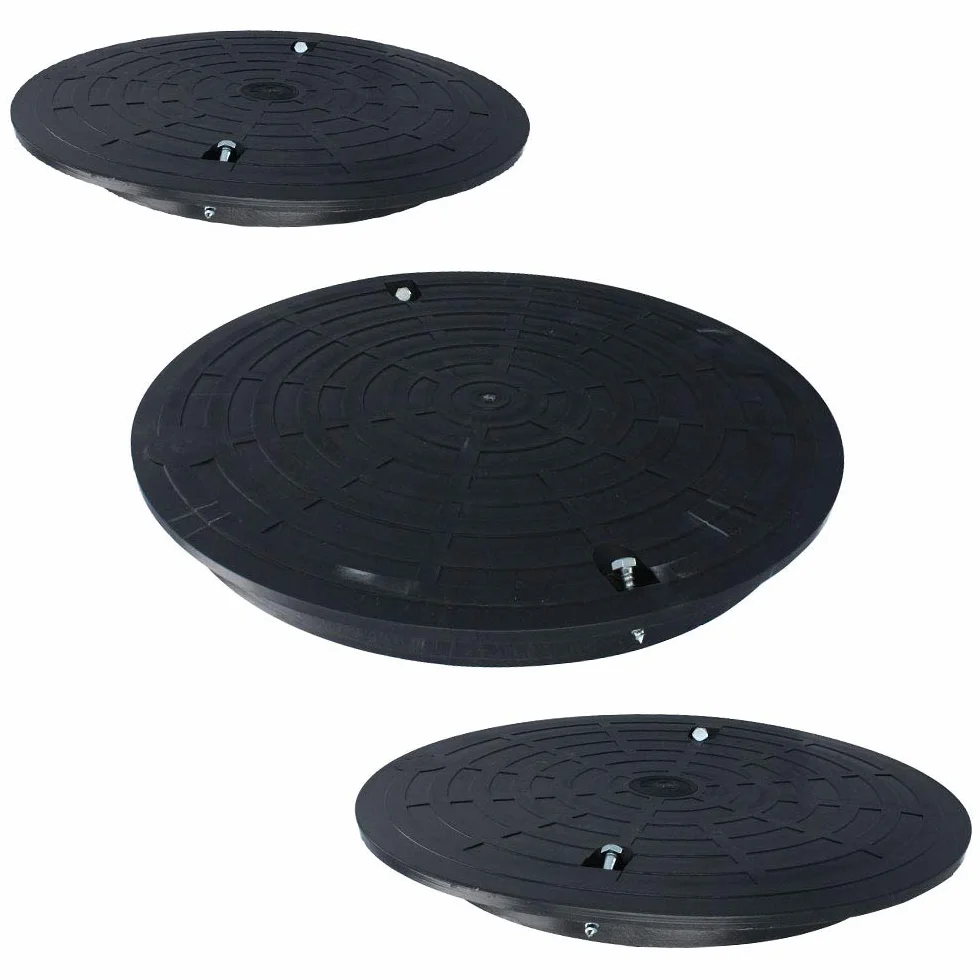 Millto Tapa de alcantarillado de plástico redondo DN340 negro PP Kl.A15 carga 1,5 t