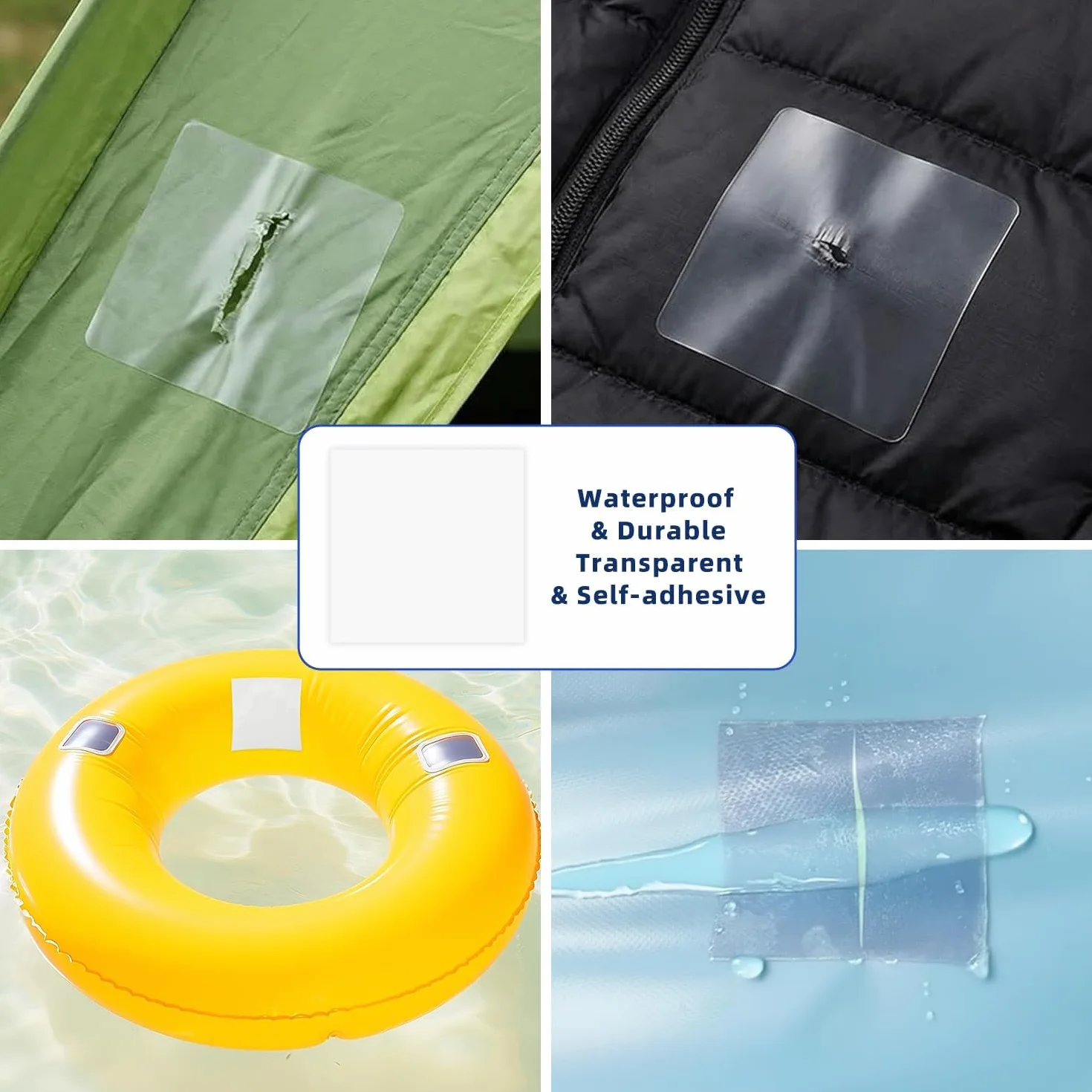 20 Piezas Parches Autoadhesivos Impermeables de TPU, Kit de Reparación para Inflables