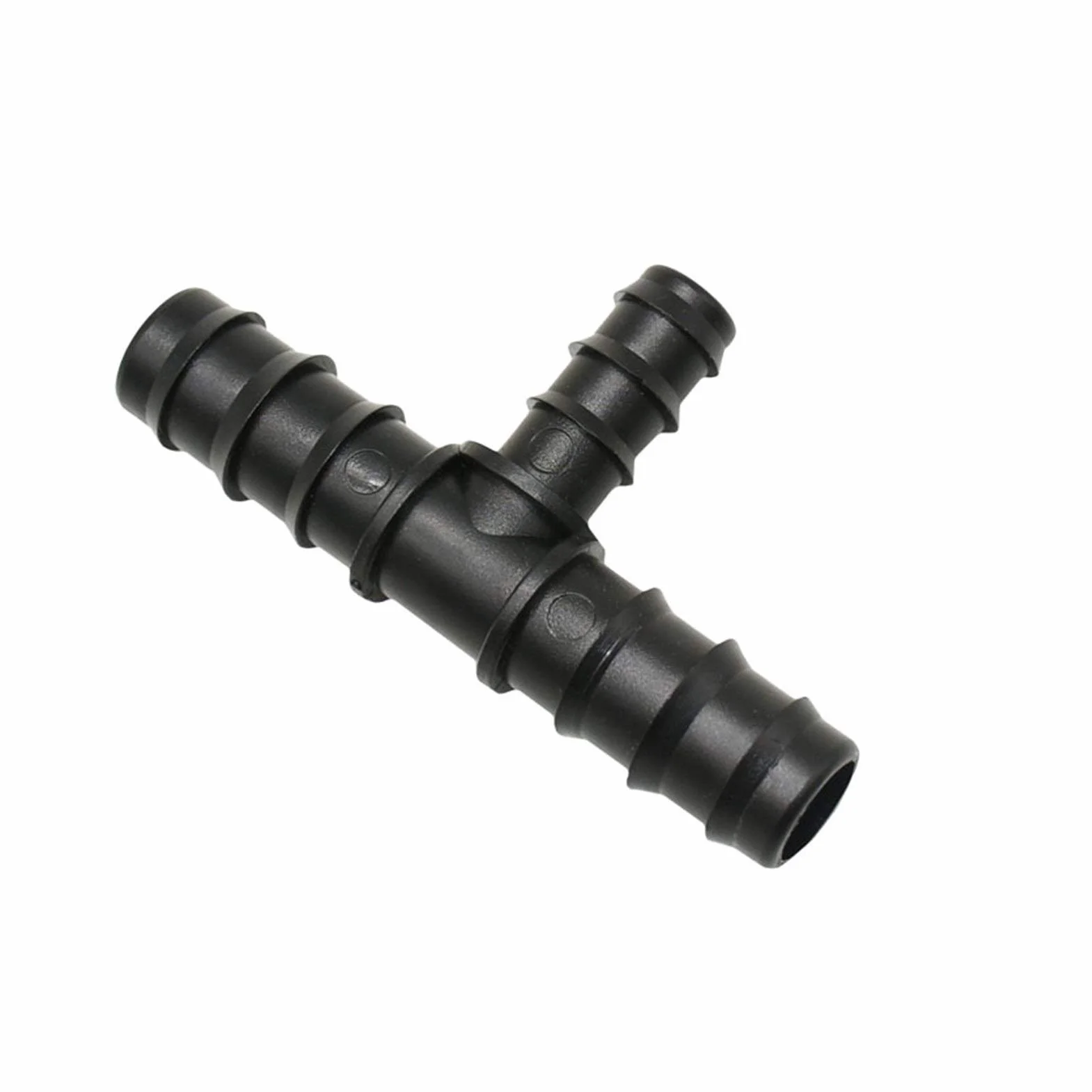 Conector de reparación de manguera extensor 3/4" a 1/2" Distribuidor Jardinería Manguera La reducción de conector en T de 3 vías 20 mm a 16 mm 50pcs Manguera Barb Tee Connector (Color : Black)