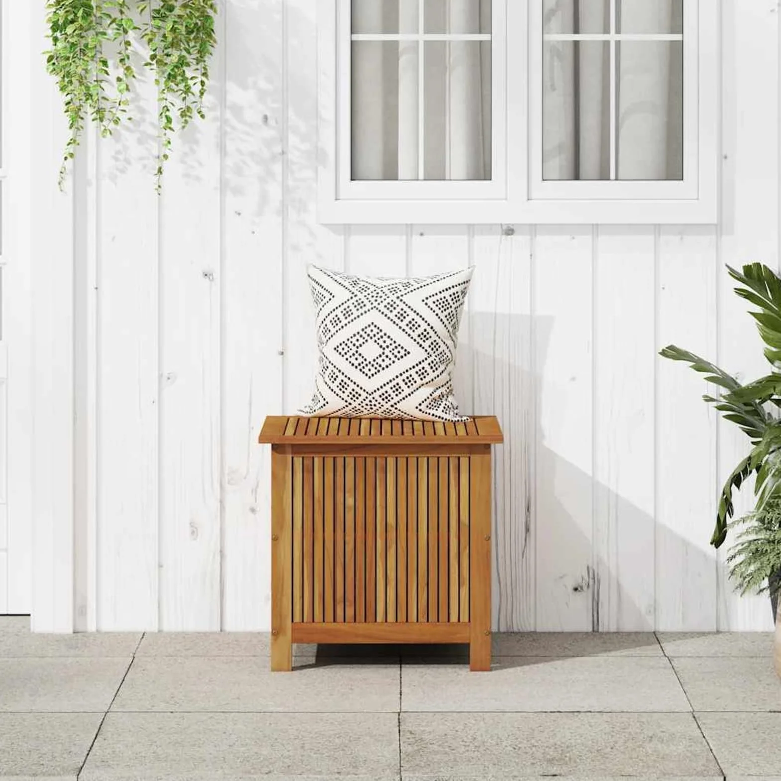 Tidyard Caja de Almacenamiento de Madera para Jardín con Banco Exterior