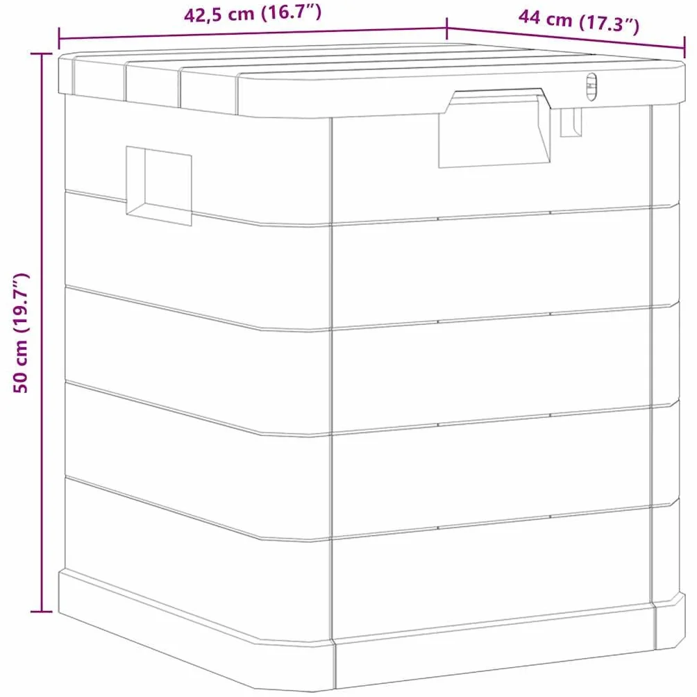 vidaXL Caja de Almacenamiento de Jardín 90 L Gris Claro