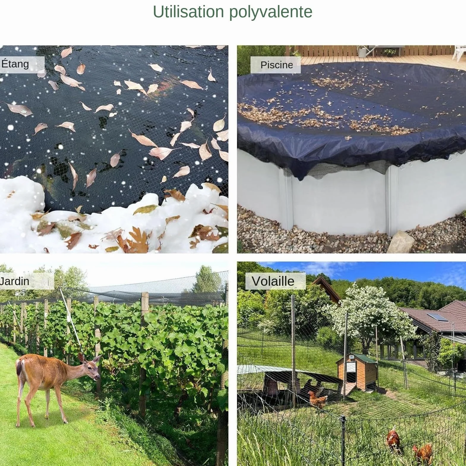 Red de protección de jardín, 4 x 10 m, red de barrera para pájaros para árboles frutales, huertos y estanques, malla antipájaros duradera para espacios al aire libre y recintos de aves de corral