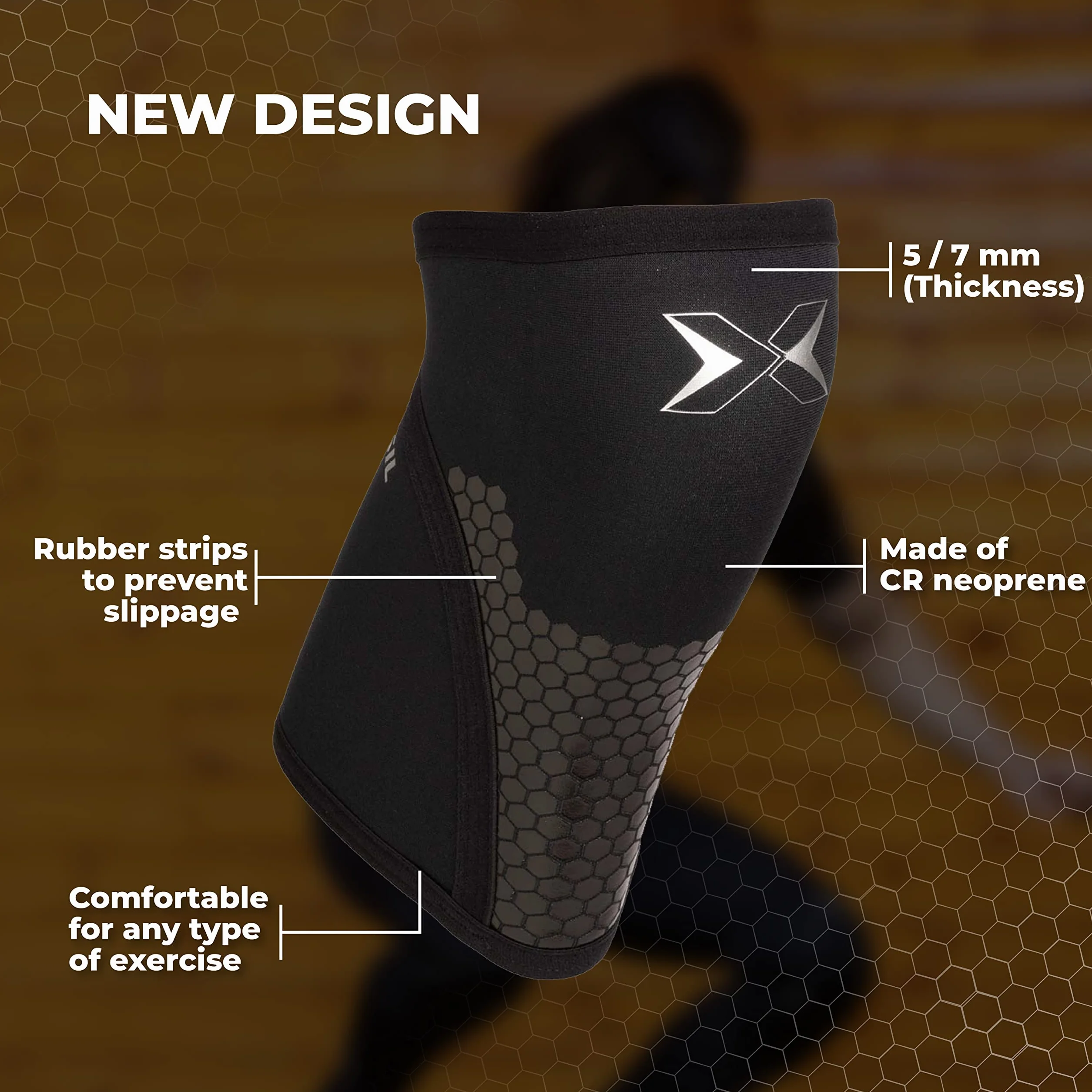 PICSIL Rodilleras Hex Tech Cross Training Powerlifting Neopreno 5/7mm Protección Tendón Rotuliano