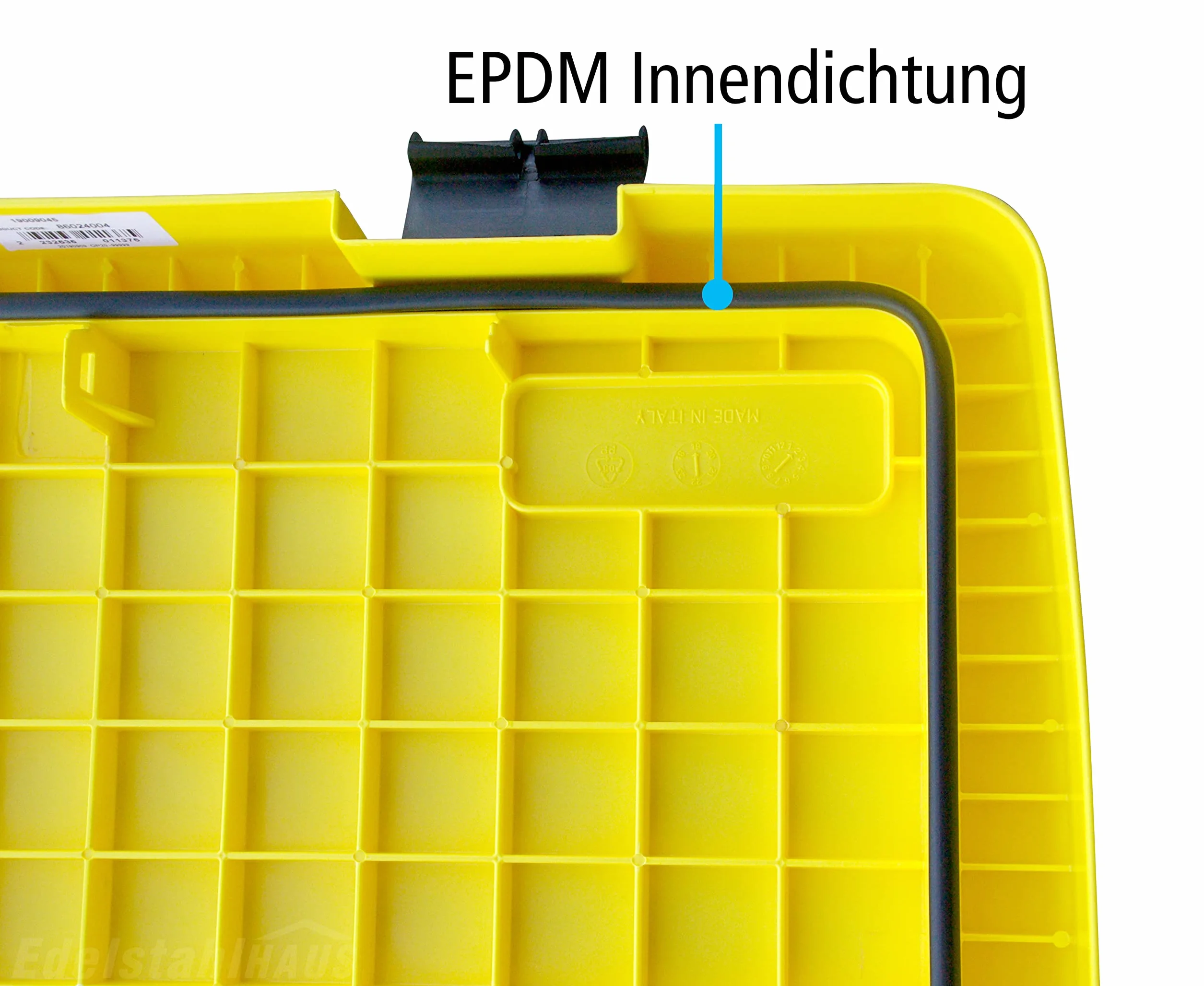 Daken Contenedor de sal para esparcir 108 L con pala amarillo