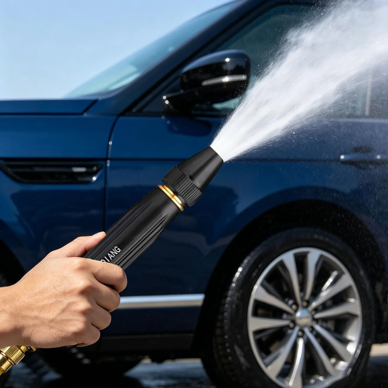 Pistola De Agua A Presión con Boquilla Alta Presión y Manguera Ajustable para Lavado Autos