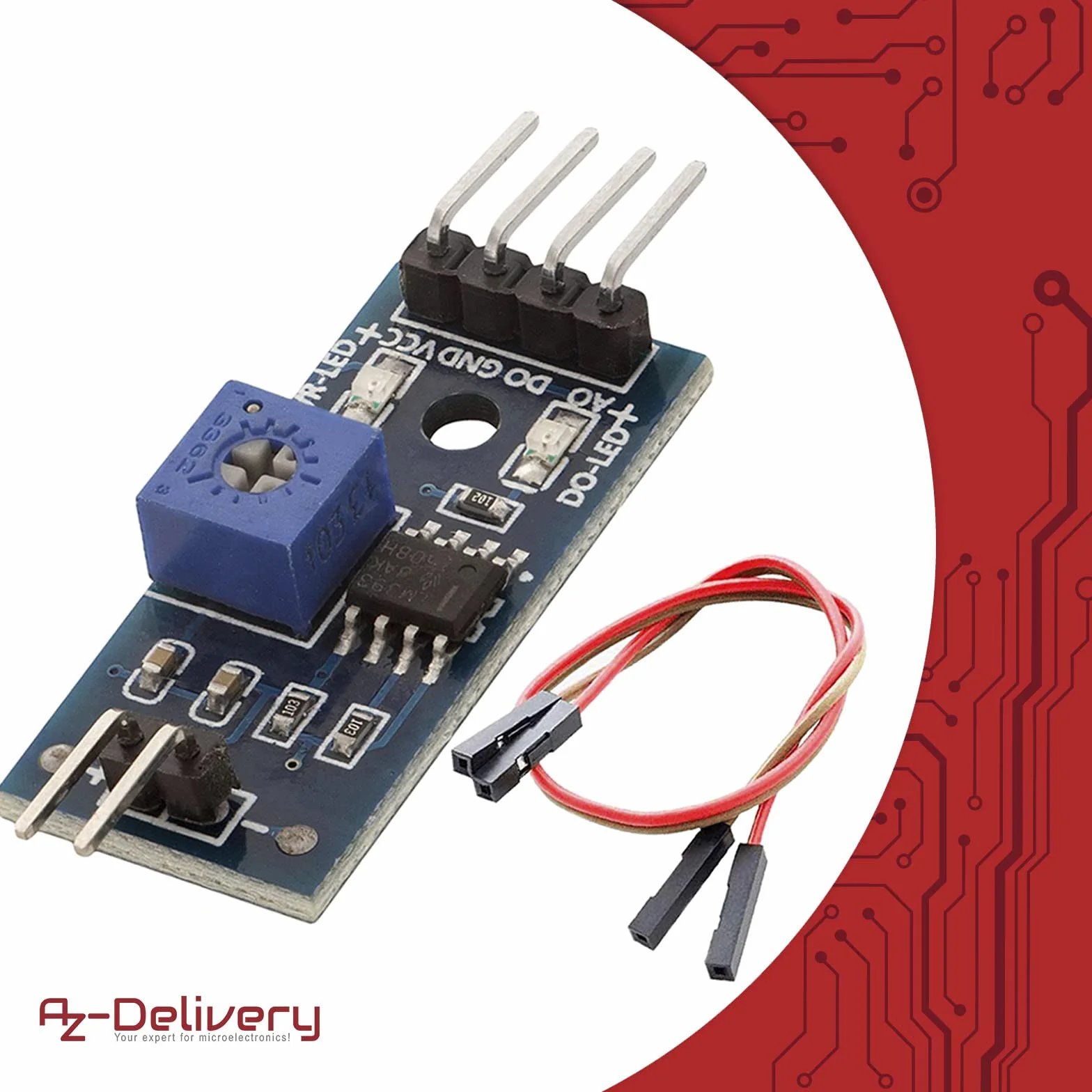AZDelivery Sensor de Humedad del Suelo Higrómetro Módulo compatible con Arduino