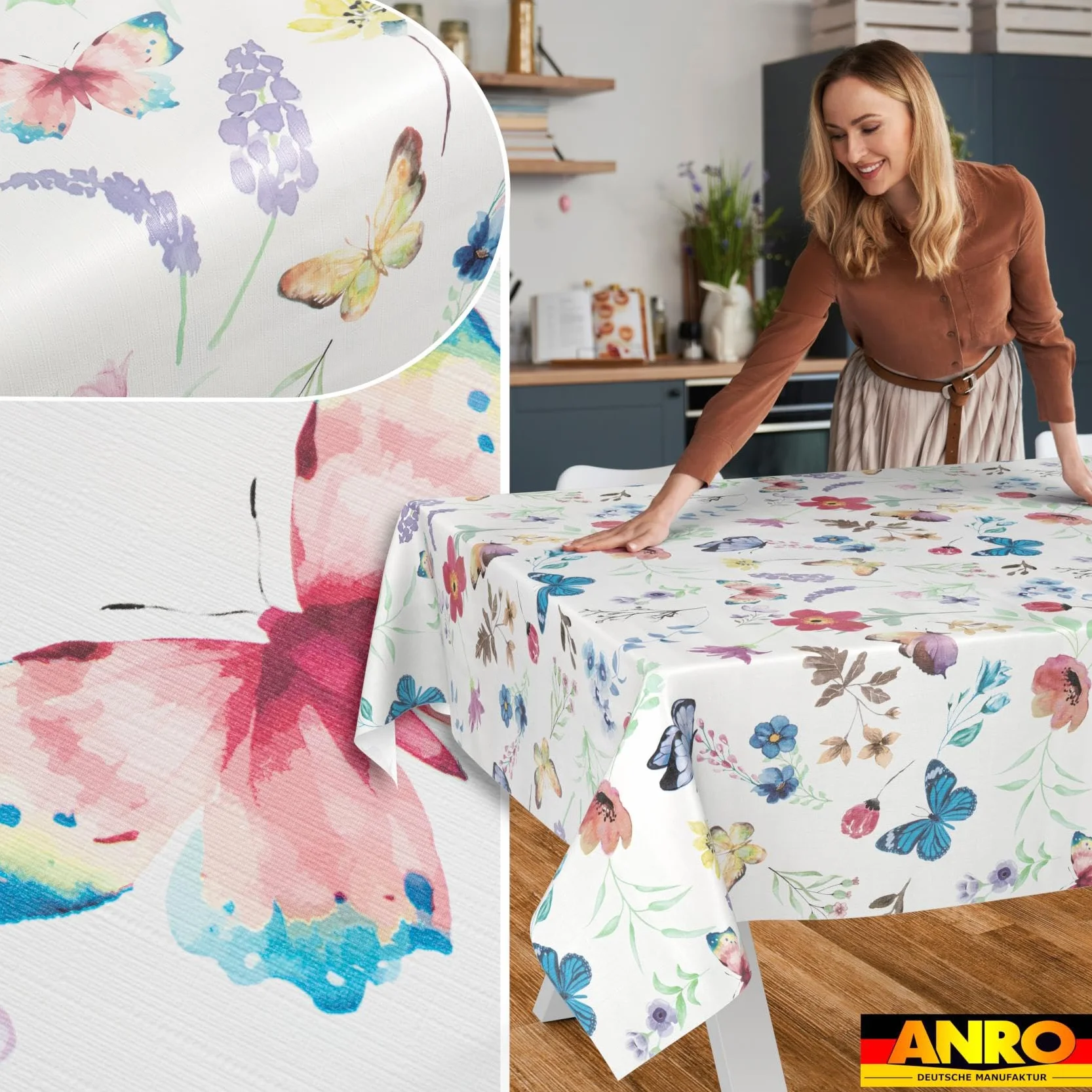 Mantel de Hule Lavable Impermeable Efecto Loto 200 x 140 cm