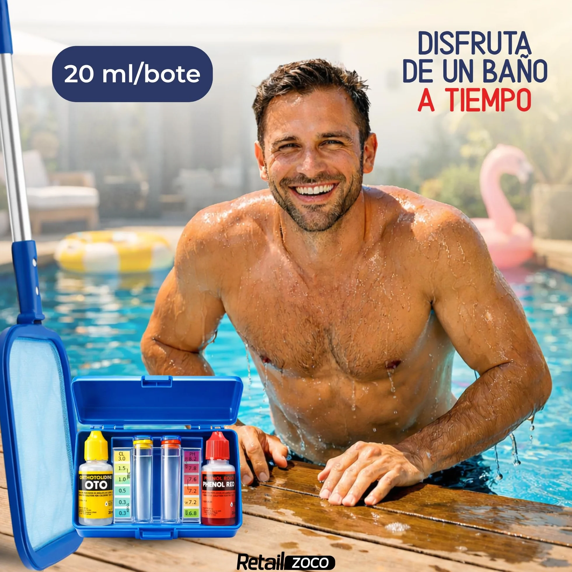 Test Kit Cloro y pH Medidor Agua Piscina Accesorios Básico Phenol OTO