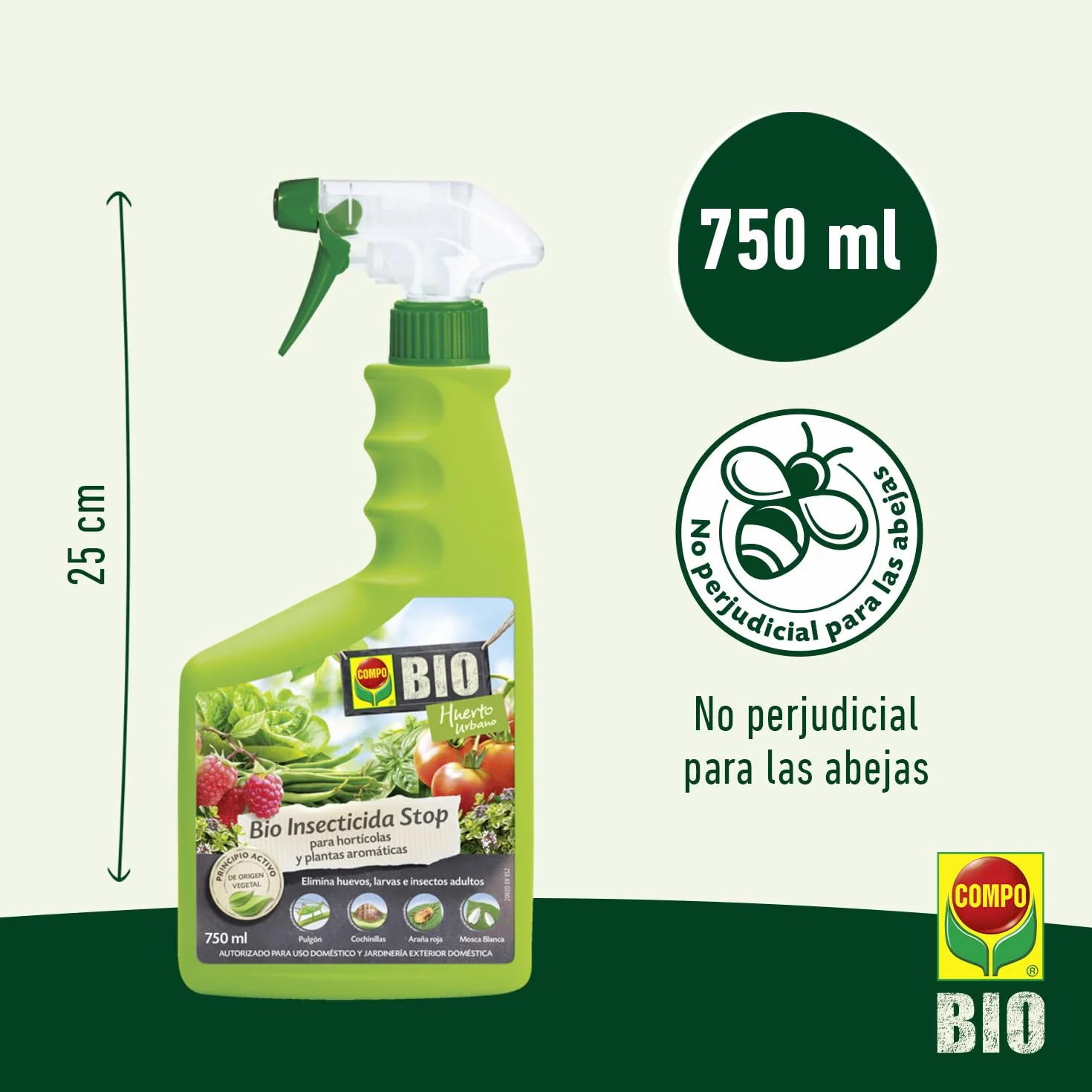 COMPO Bio Insecticida Stop 750 ml Control de plagas hortícolas aromáticas