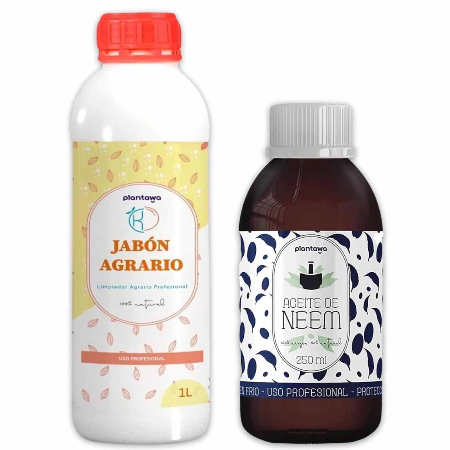 PLANTAWA Jabón Potásico 1L + Aceite de Neem 250ml Solución Multiusos