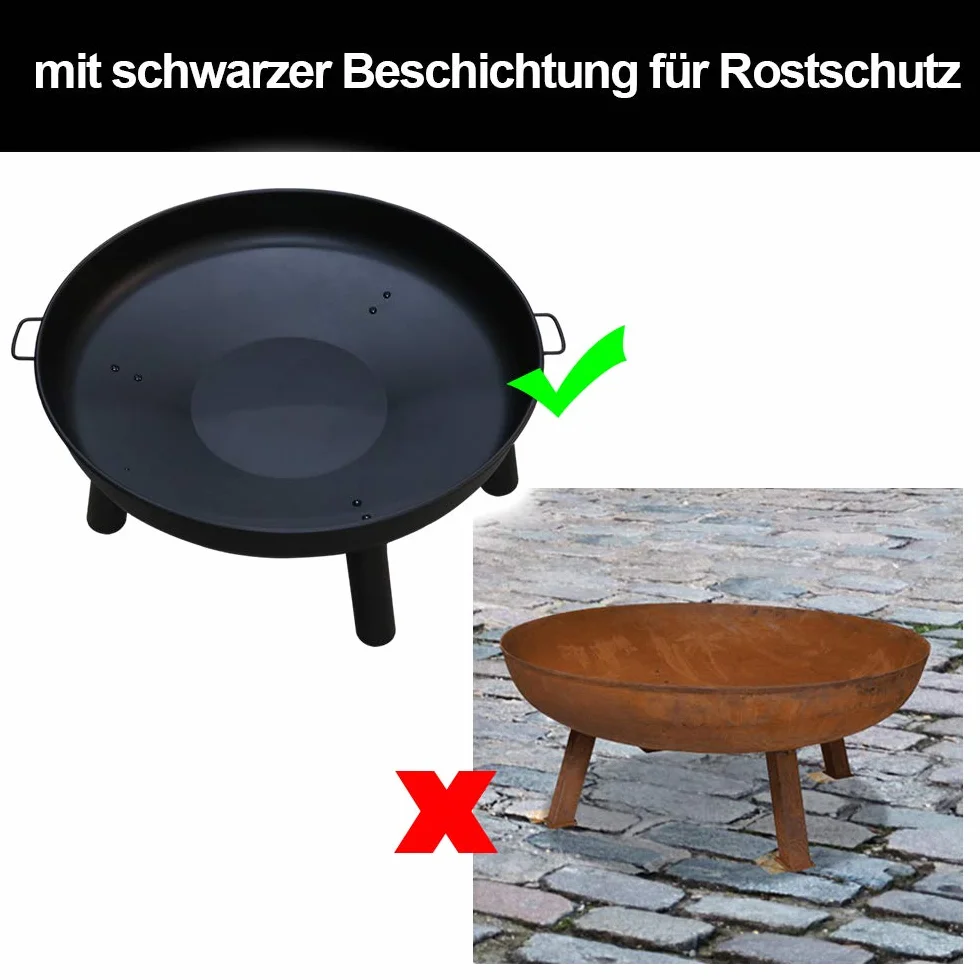 Recipiente para hoguera de 82,5 cm, para el jardín, para exteriores, para camping, fogatas de jardín, hogueras, cubos de fuego y cestas de fuego para el jardín, terraza y balcón