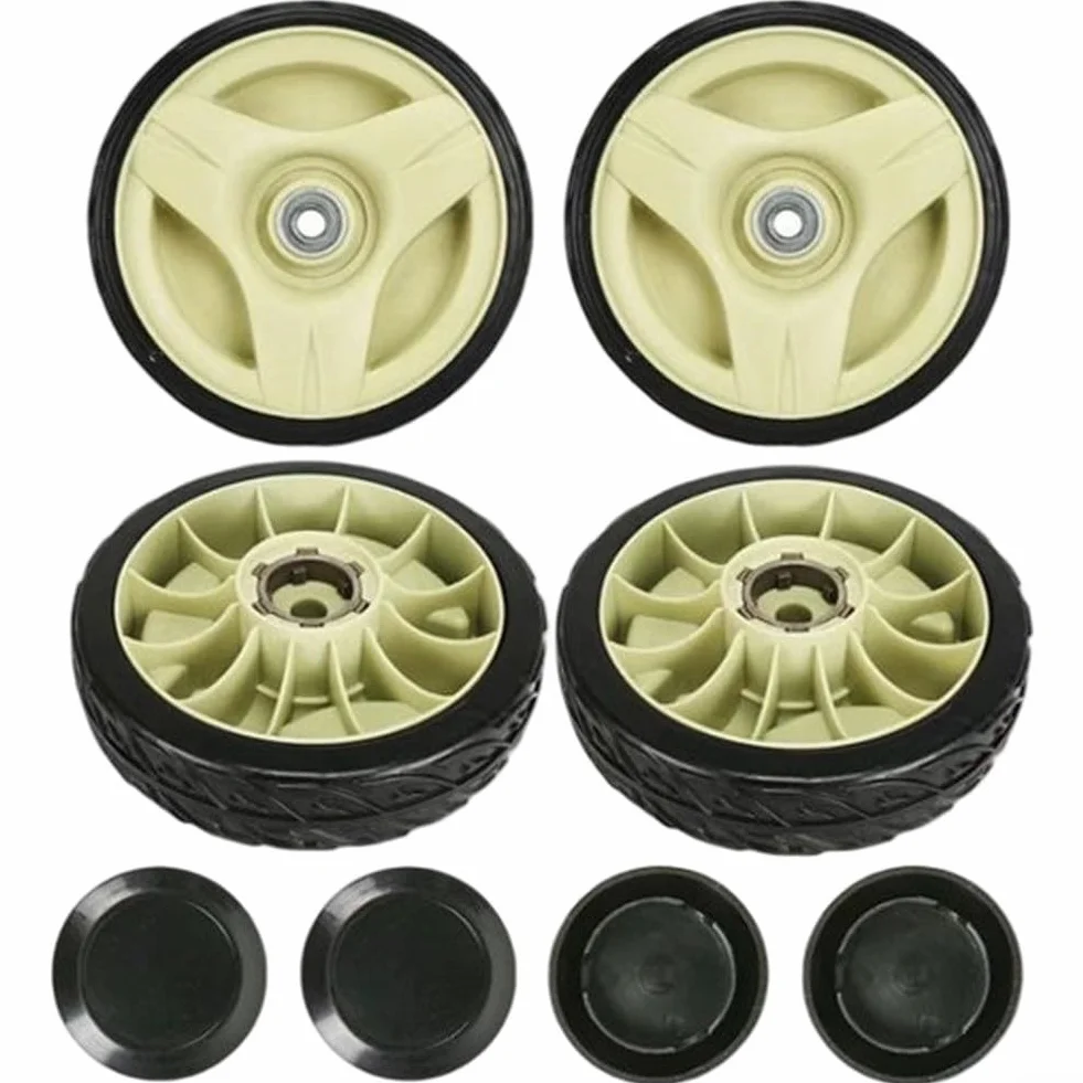 Ruedas traseras 42810-VJ9-000 para Honda HRU modelos HRU196M1 HRU197M1 HRU214 HRU216M2 con rodamientos de bolas dobles premontados (como se muestra, 4 piezas)