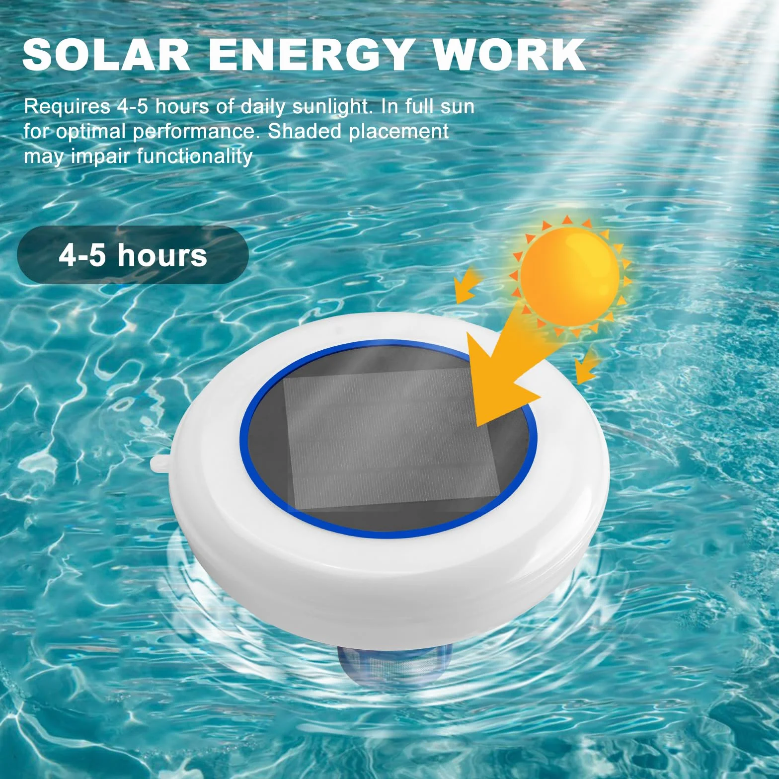 Ionizador Solar para Piscina, Depuradora Solar 35.000 Galones, Cobre y Plata con Cepillo y Tiras de Prueba