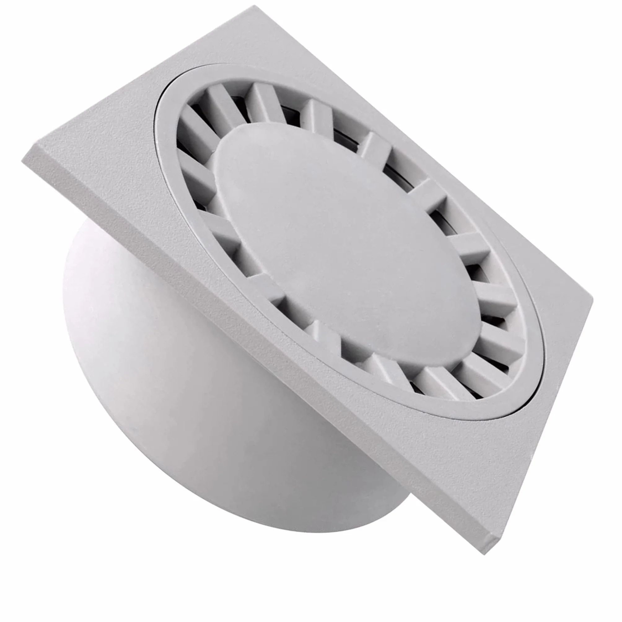 Bricoloco Sumidero sifonico vertical PVC desagüe patio terraza exterior rejilla extraible 15x15 cm