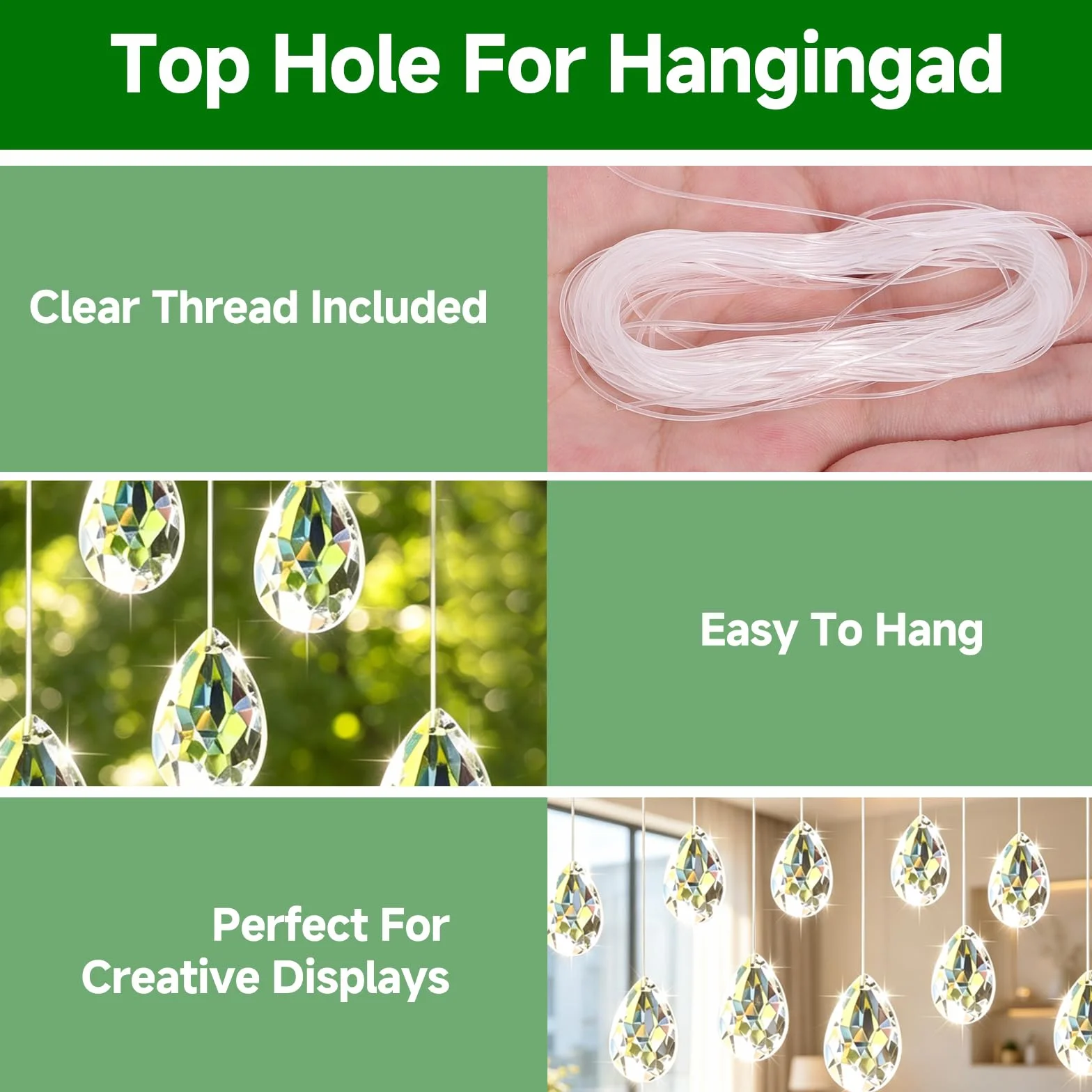 Atrapasol Cristal Prisma Bola Cristal 30 mm Colgar Vidrio Transparente Decoración Ventana Boda Jardín Hogar Lámpara DIY 10 Piezas