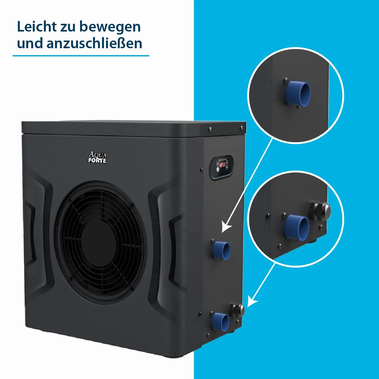AquaForte Bomba de Calor 3 kW 4,1 AMP 0,9 kW 19 kg 425 x 290 x 431 mm ABS