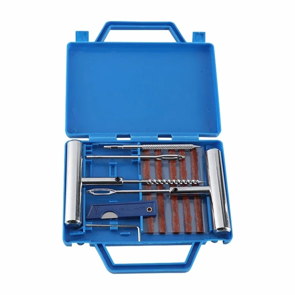Kit de reparación de neumáticos for trabajo pesado, sin cámara, for coche, furgoneta, motocicleta, pinchazos, kit de reparación profesional, juego de reparación de neumáticos de emergencia(Type A Set(